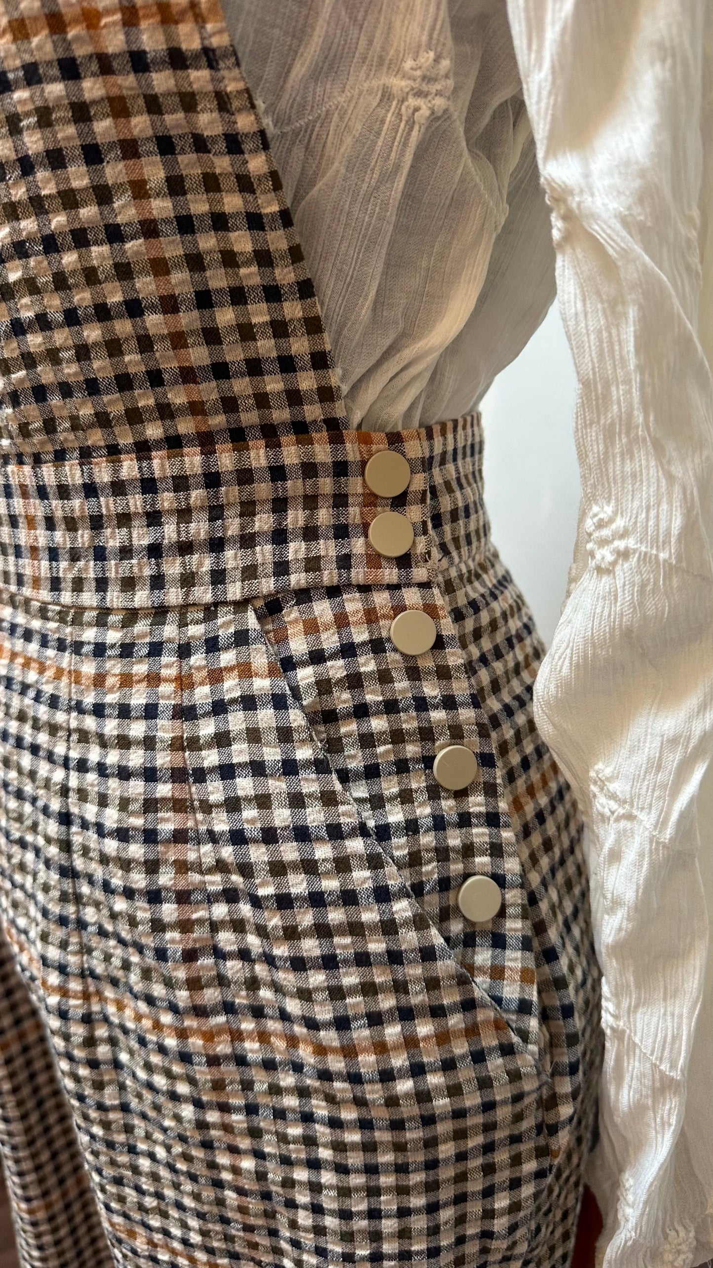 Zara Checkered Dungaree Jumpsuit Size XS