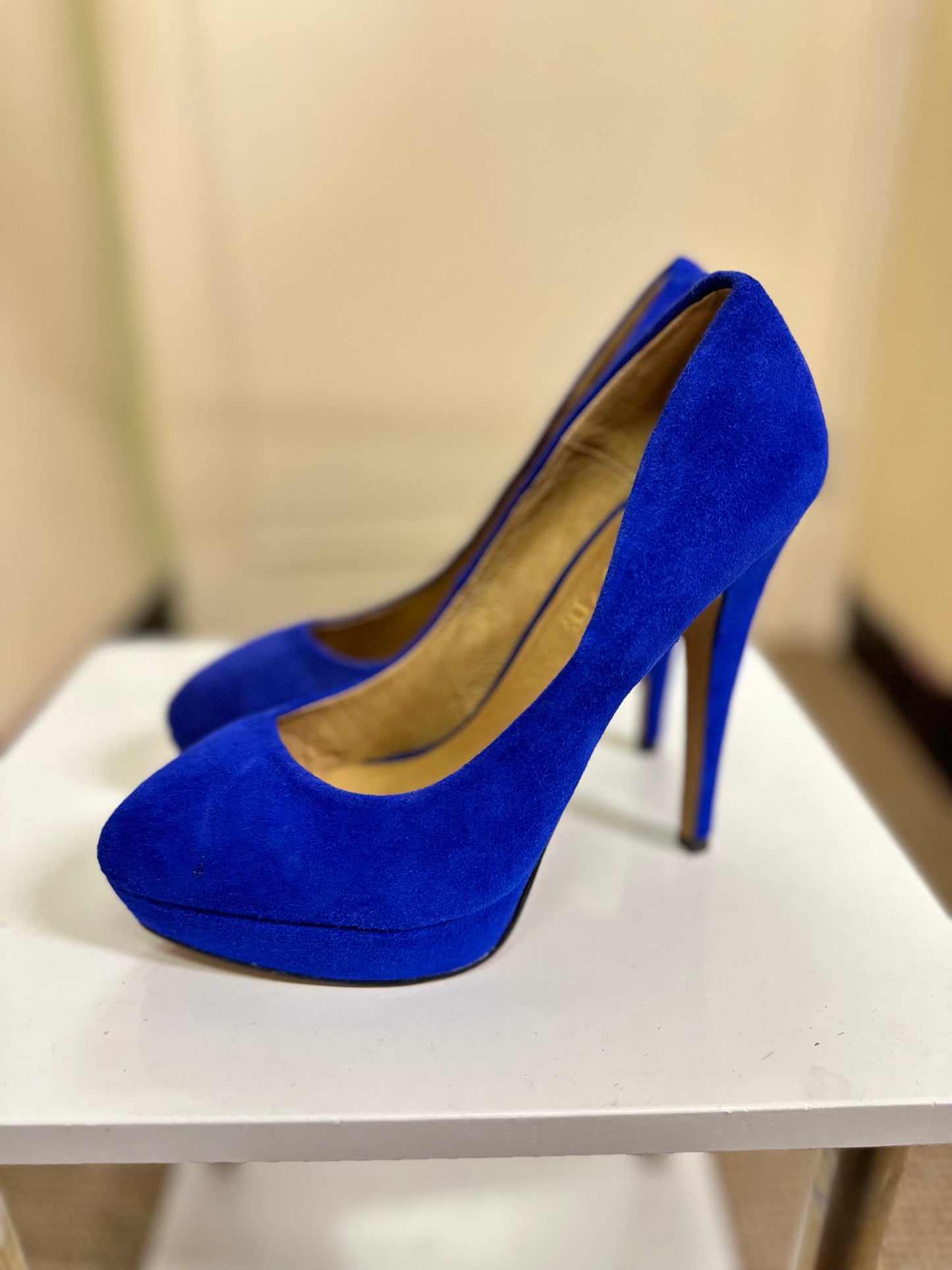 Aldo Royal Blue Platform Heels, Size 5