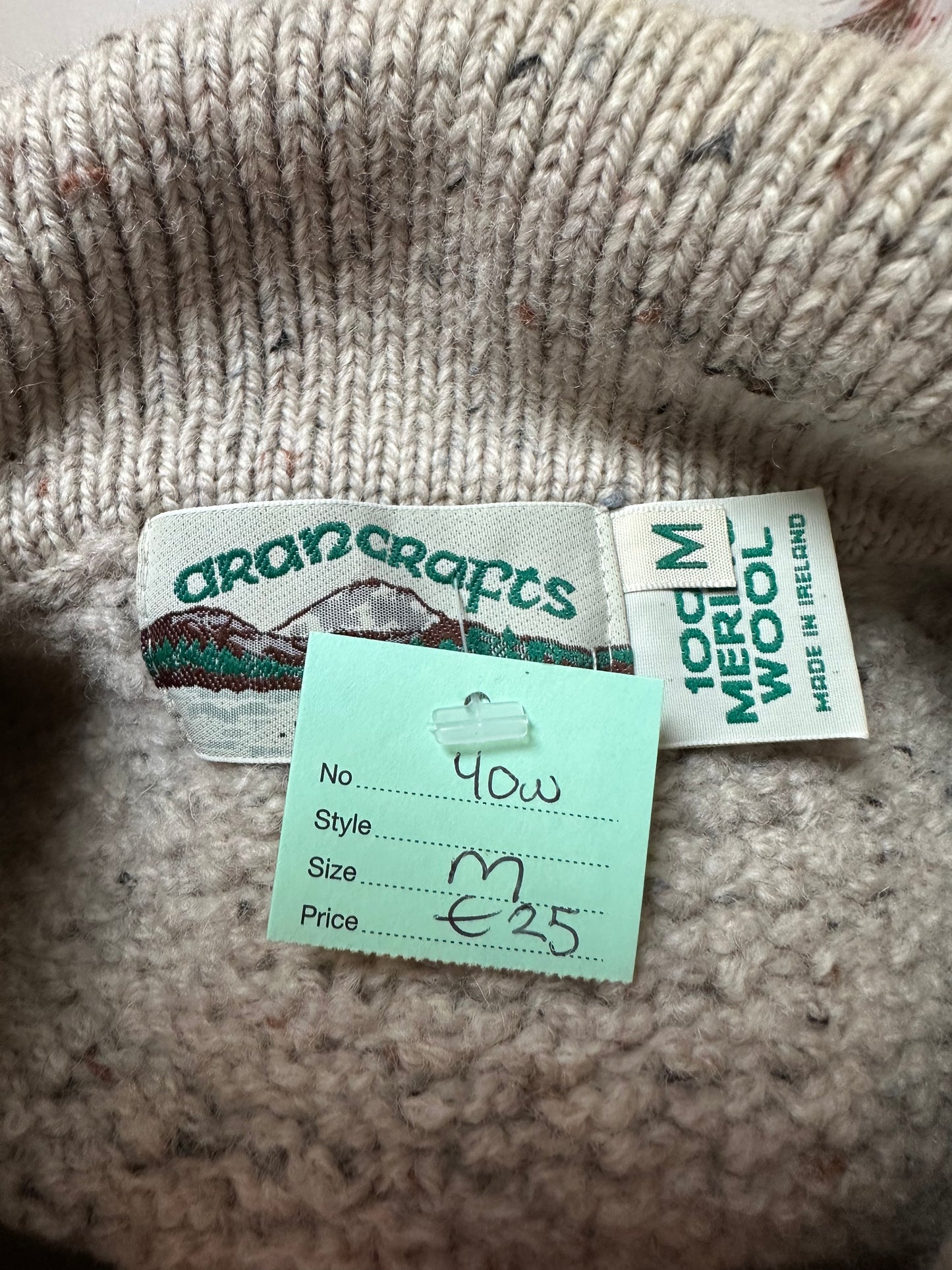 Aran Crafts 100% Thick Merino Wool Sweater Size M