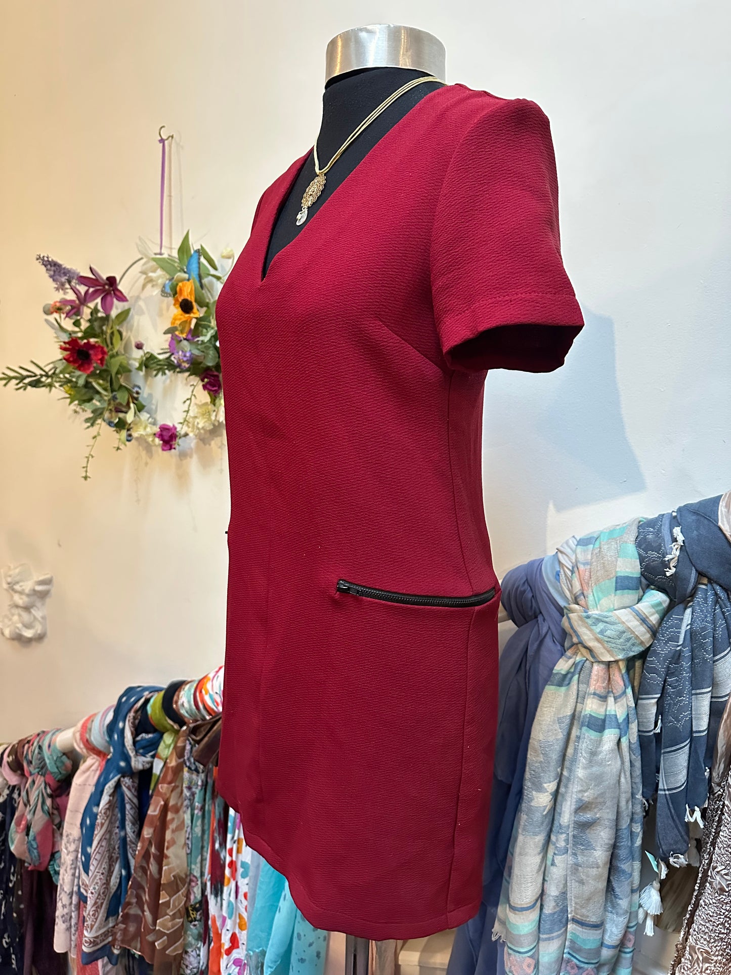 Topshop Burgundy Dress Size 8