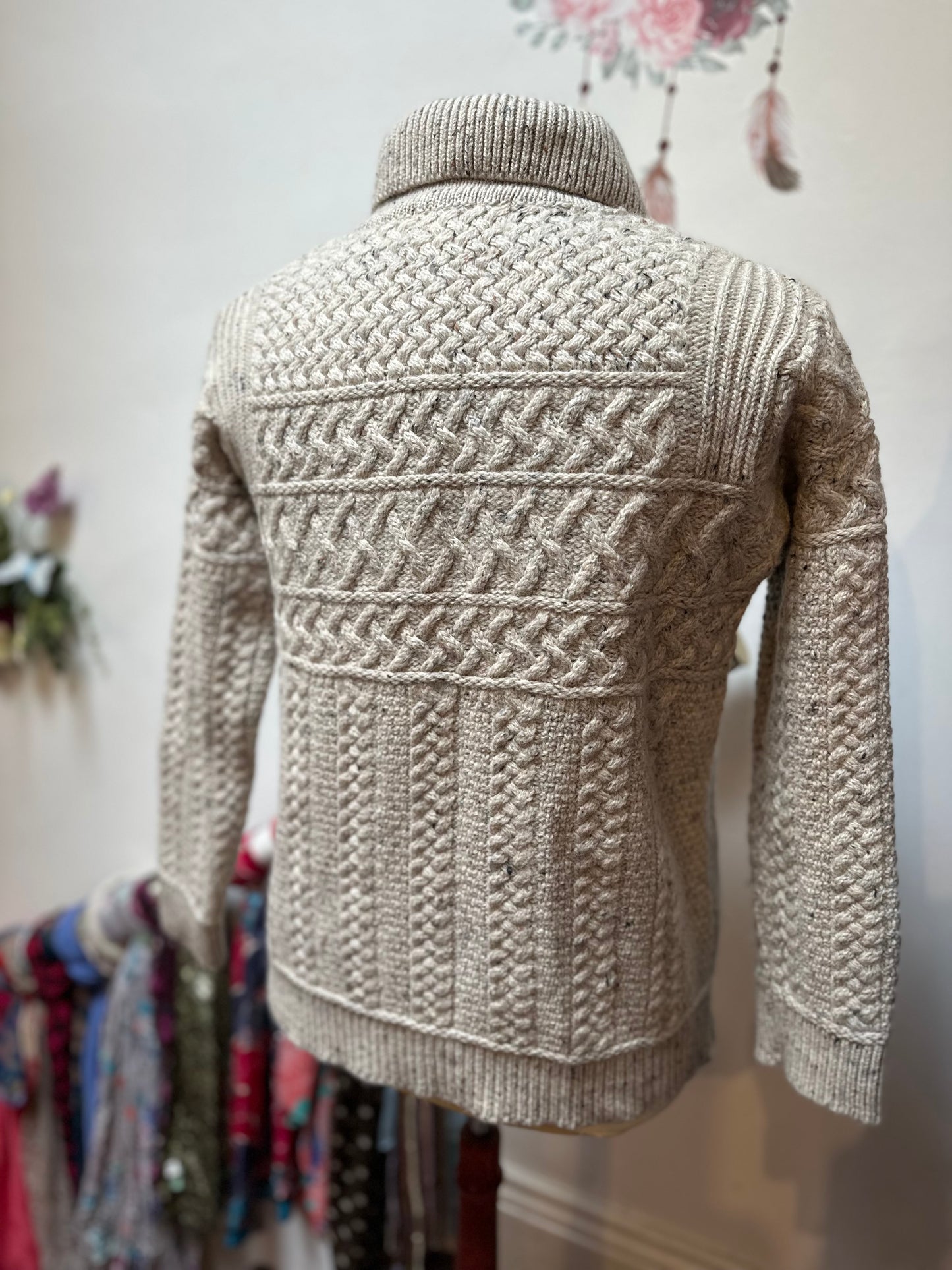 Aran Crafts 100% Thick Merino Wool Sweater Size M