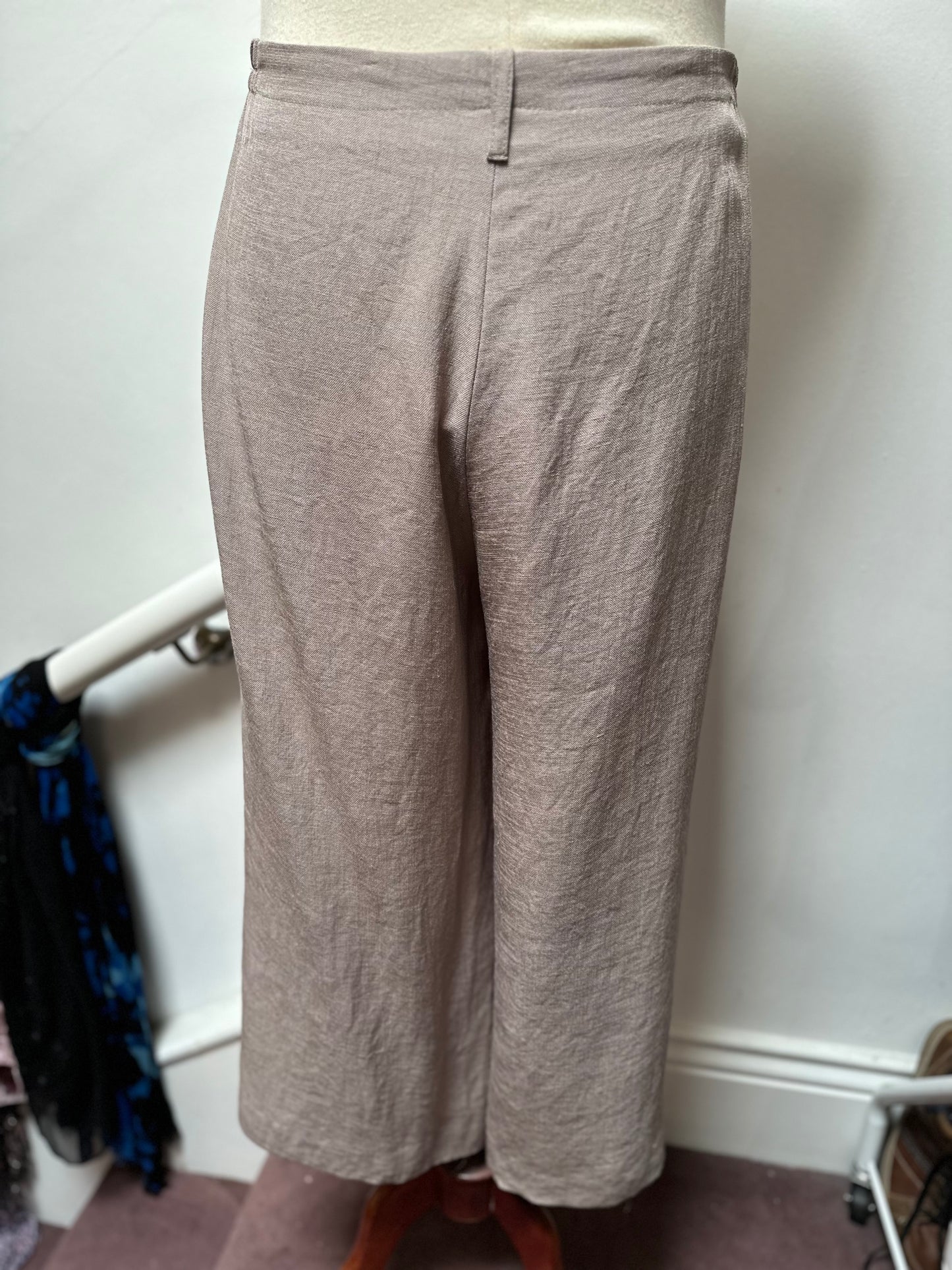 Personal Choice Beige Wide Leg Trousers, Size 22