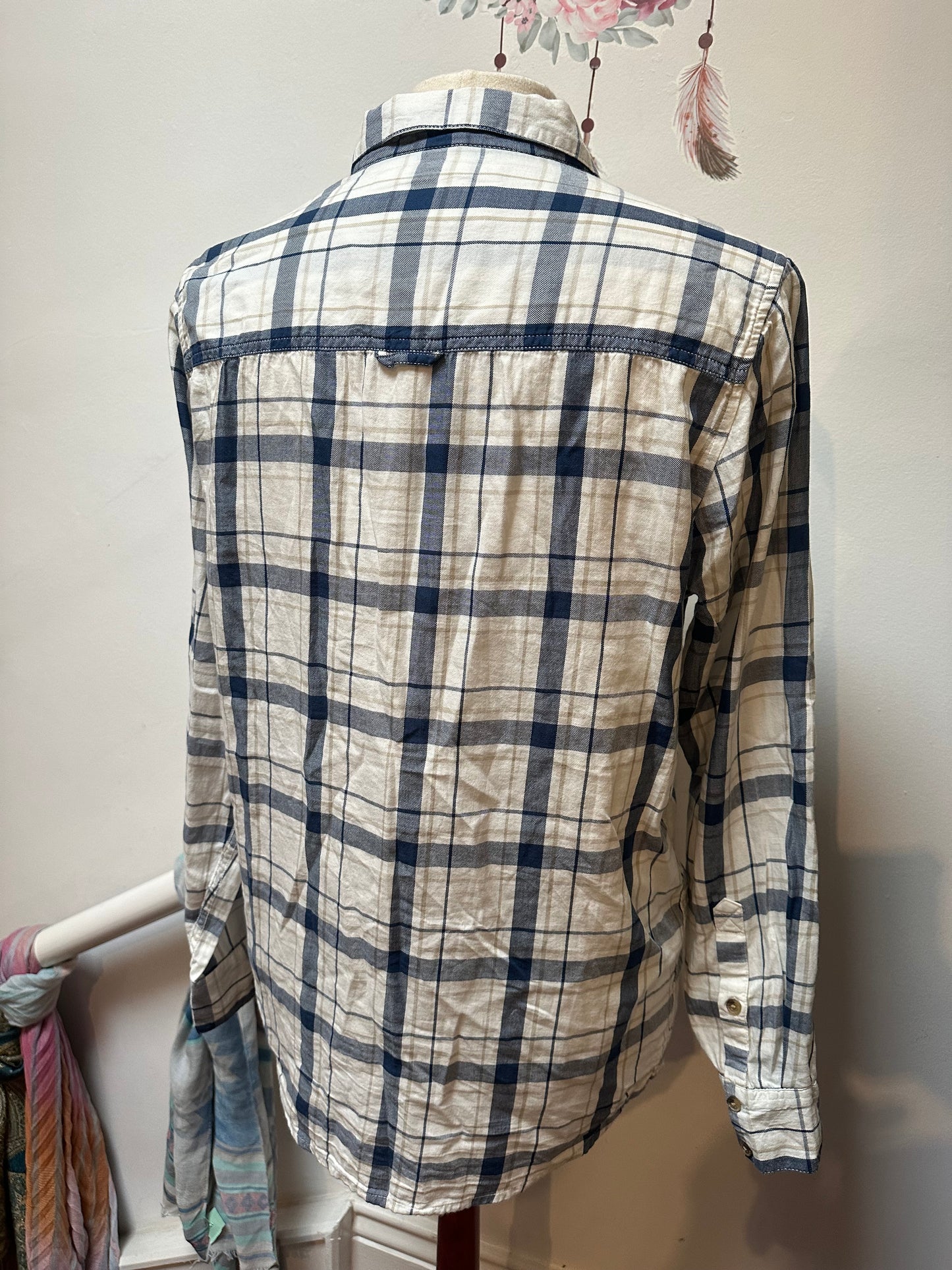 Brakeburn 100% Cotton Blue/White Check Shirt Best Fit Size M