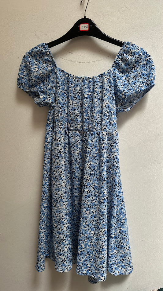 Primark Blue Floral Dress Age 10-11 New with Tags
