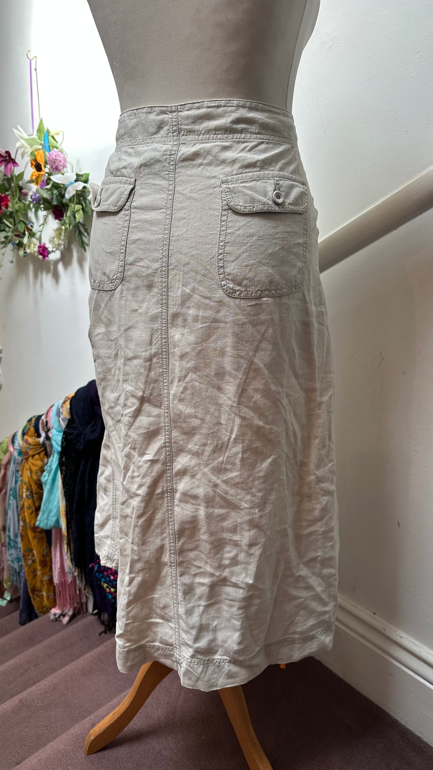 M&S 100% Linen Skirt Size 14