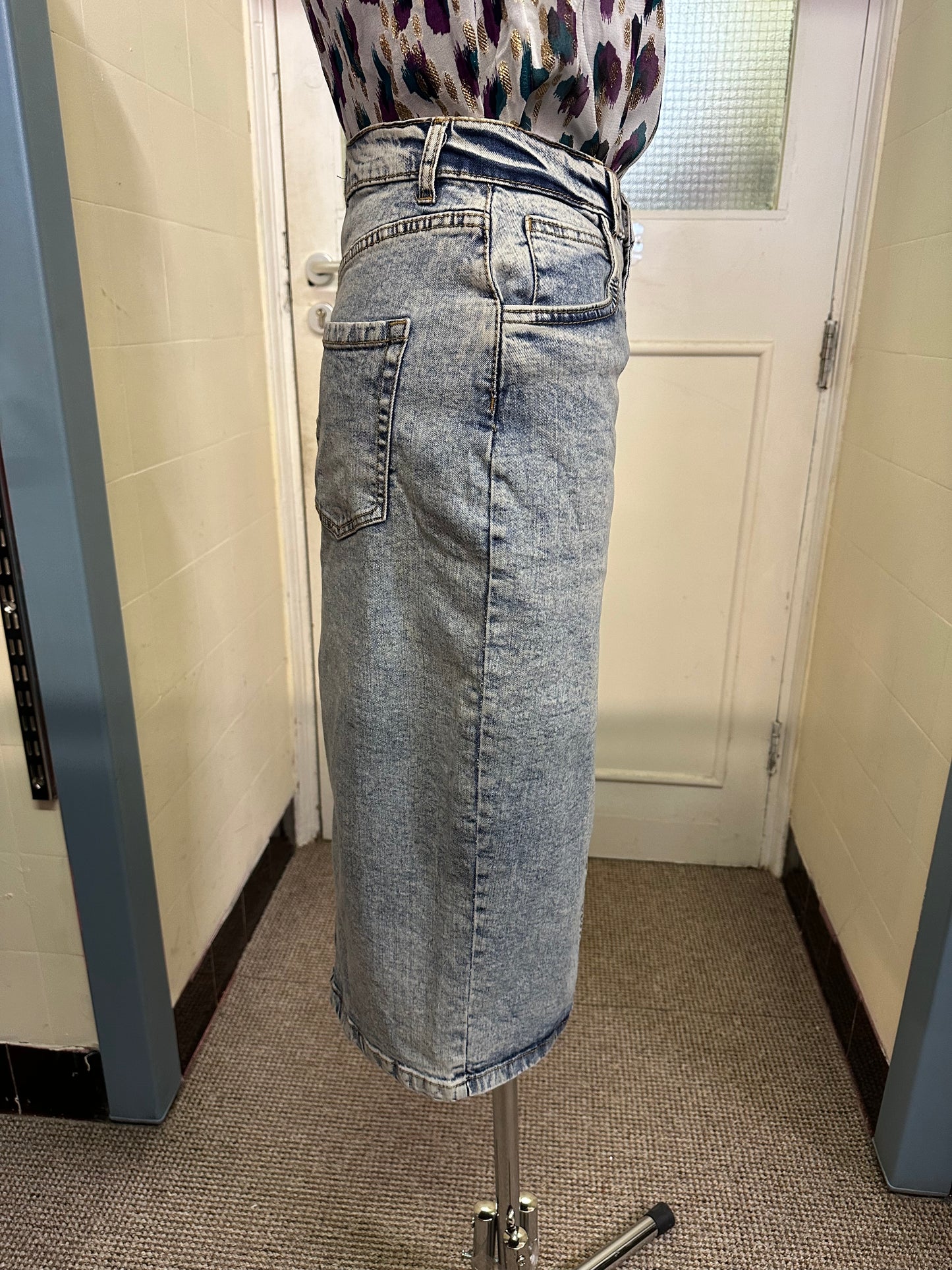 Dunnes Denim Front Split Skirt Size 10