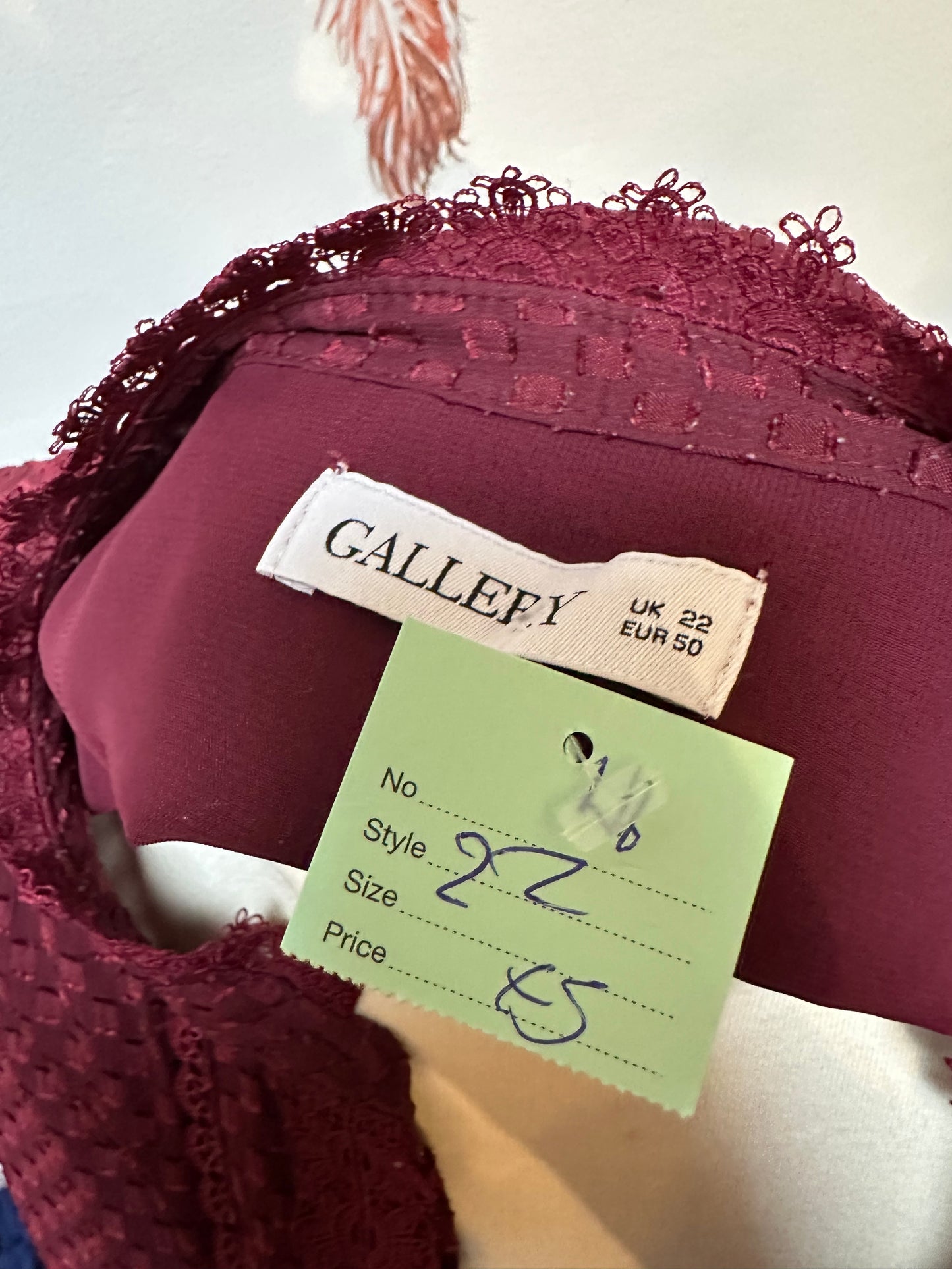 Gallery Burgundy Blouse Size 22
