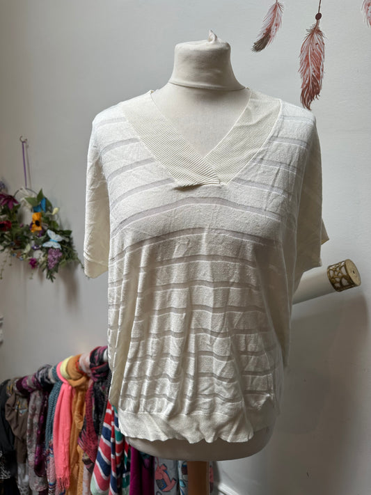 F&F White Semi Sheer Top Size L