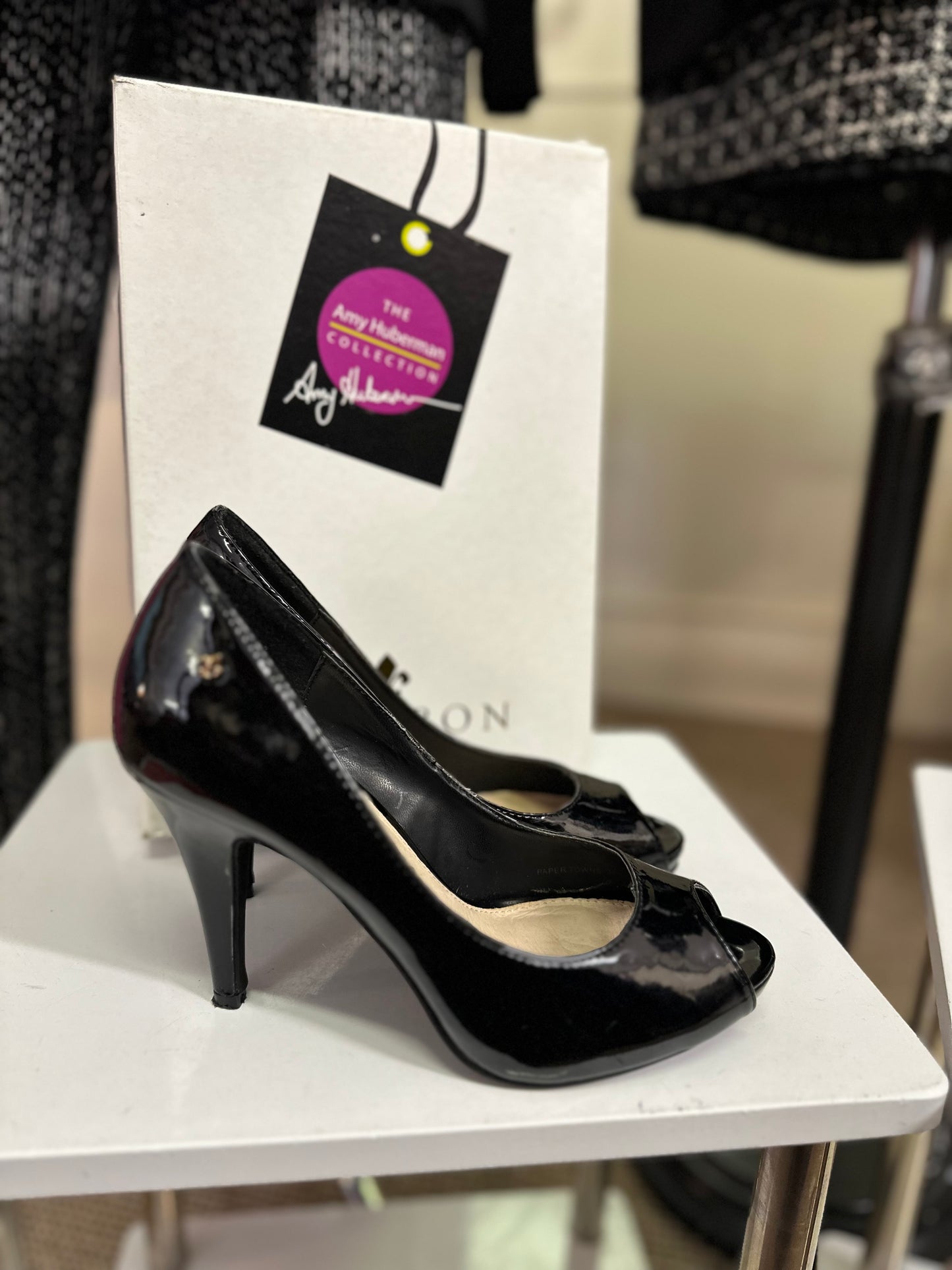 Bourbon by Amy Huberman Patent Peep Toes As New Size 4
