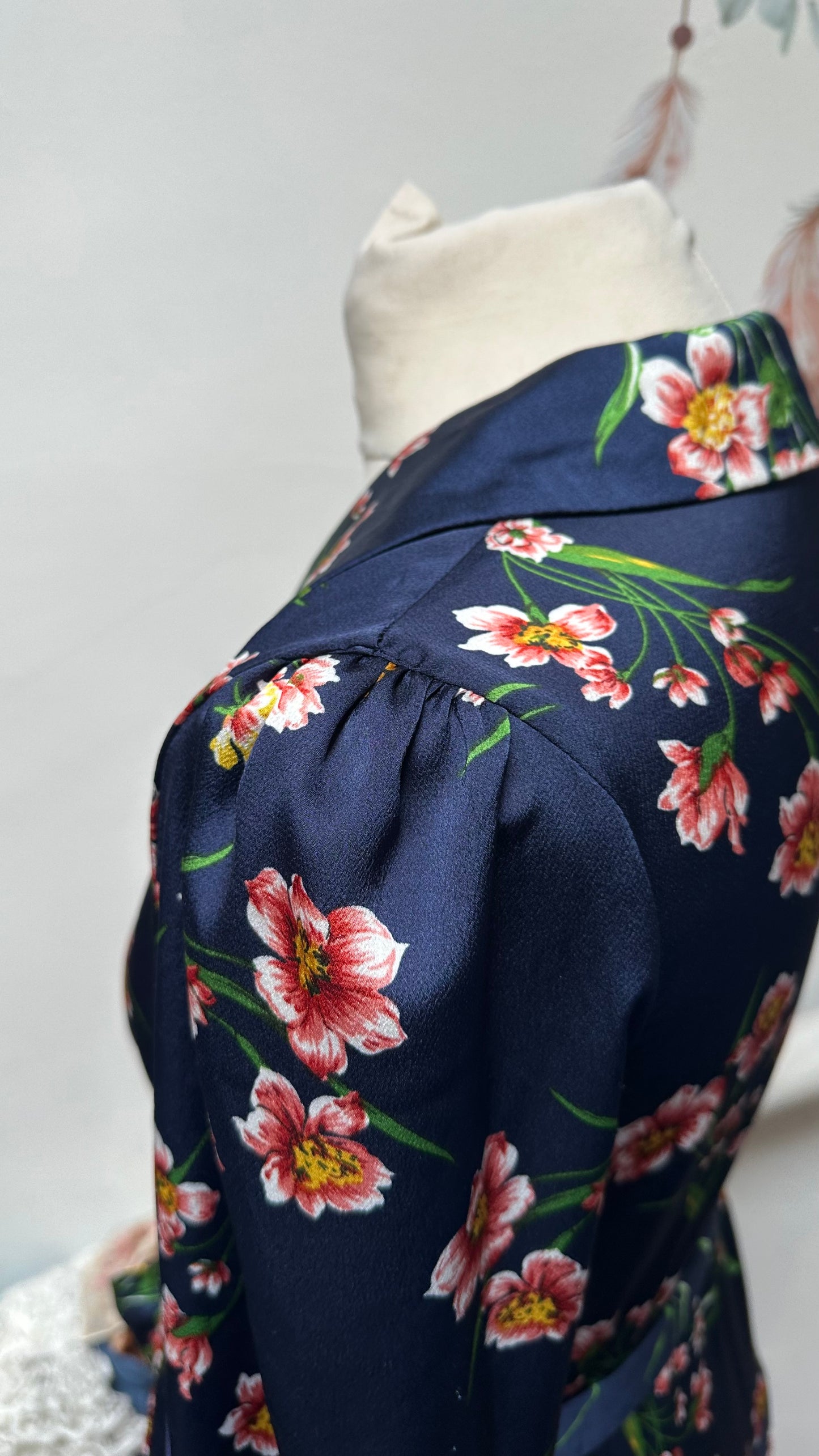 Boohoo Navy Floral Maxi Wrap Dress Size 12