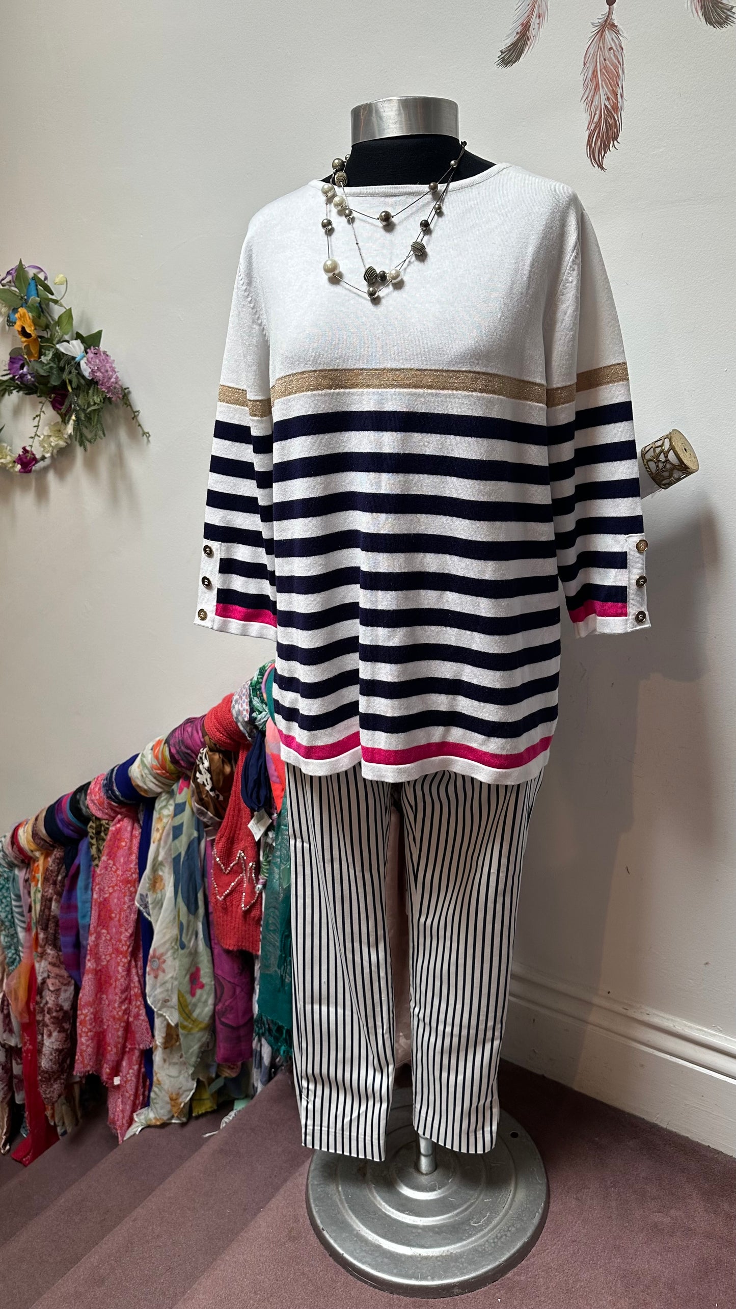 Paco Striped Sweater Size 16
