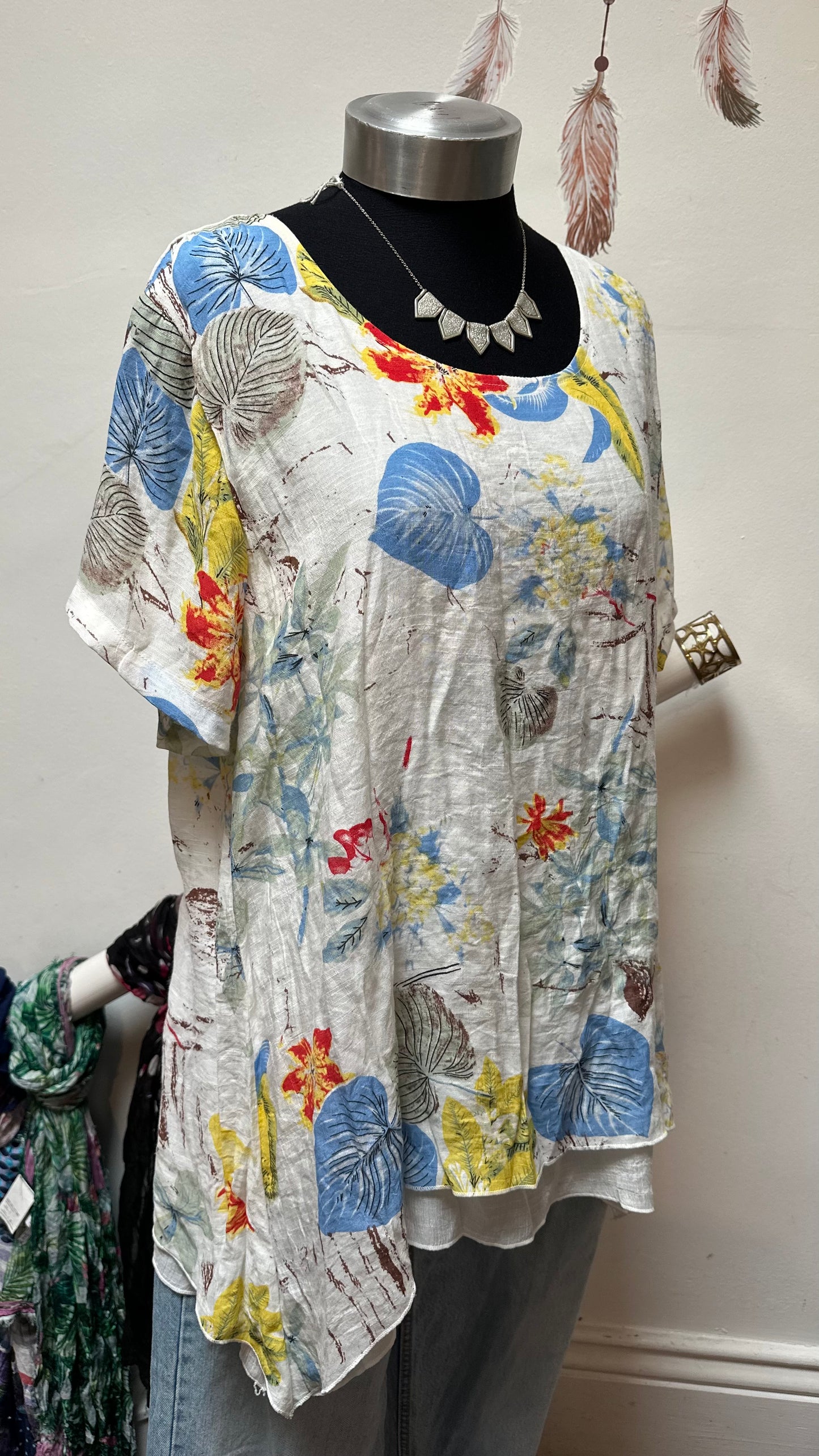 Mudflower Floral Lined Top Size 16