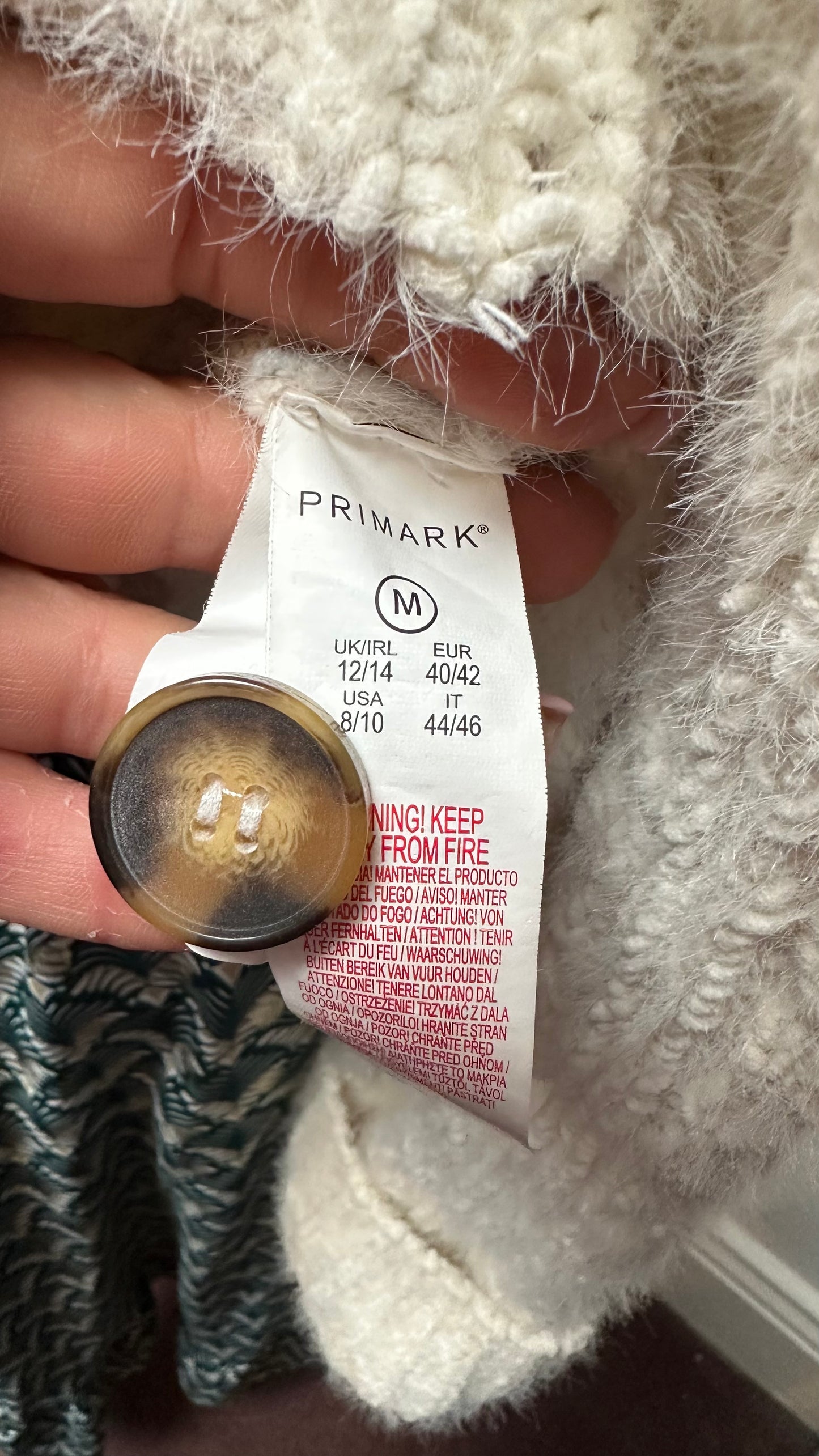 Primark Furry Cardigan Size M