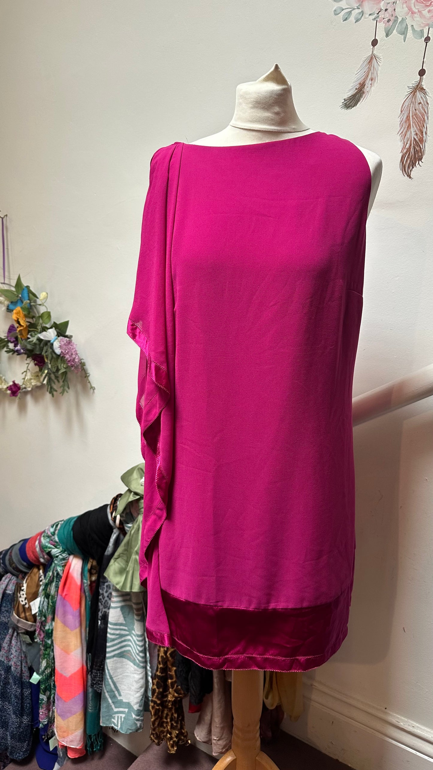 Coast Silk Trim Dress Size 14