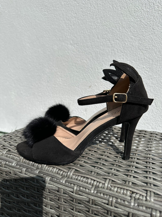 Truffle Bunny Heels with Pom Pom & ‘Ears’, Size 40, As New