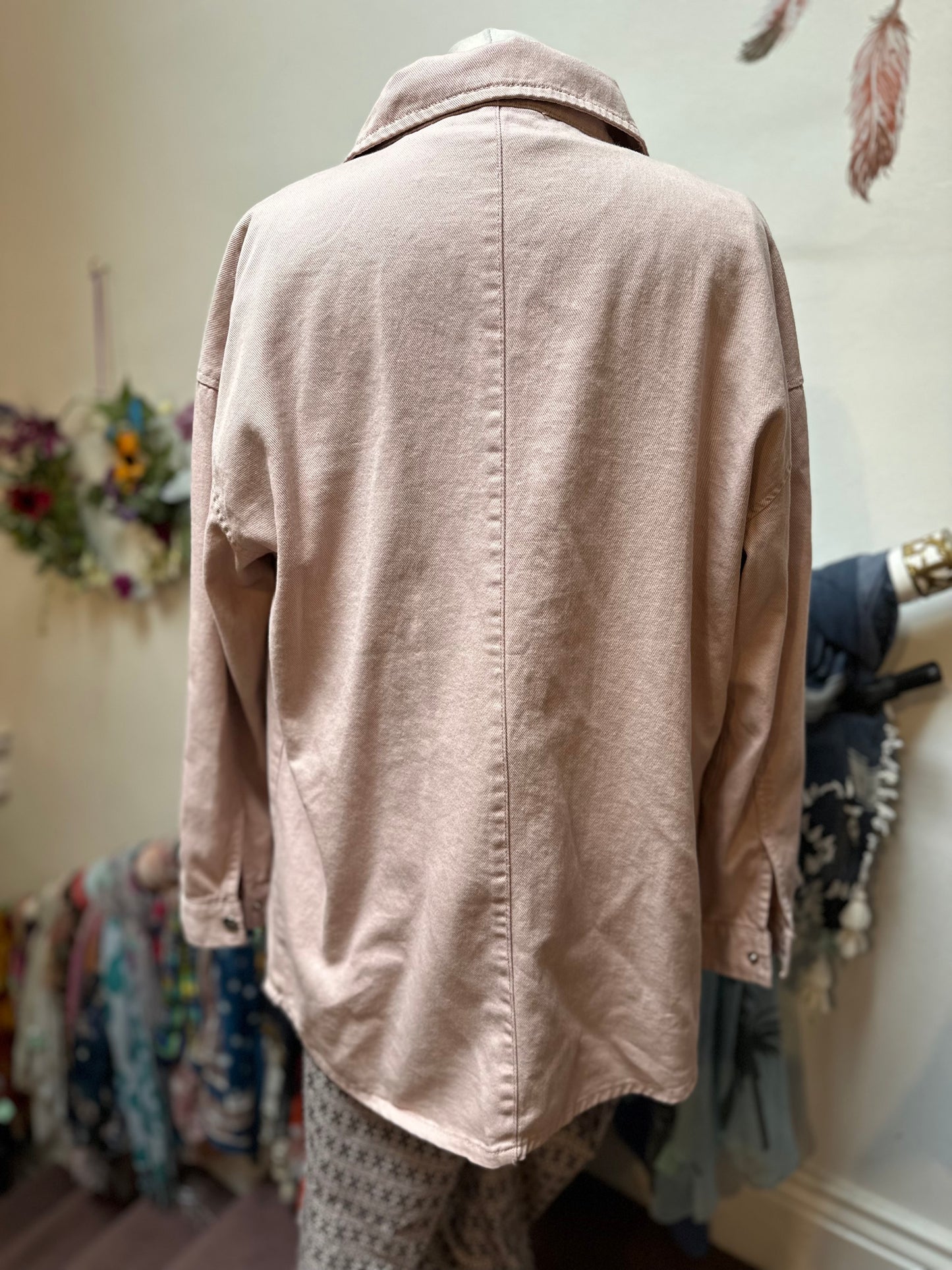 Dunnes Blush Pink Denim Shirt/Jacket s. S 100% Cotton