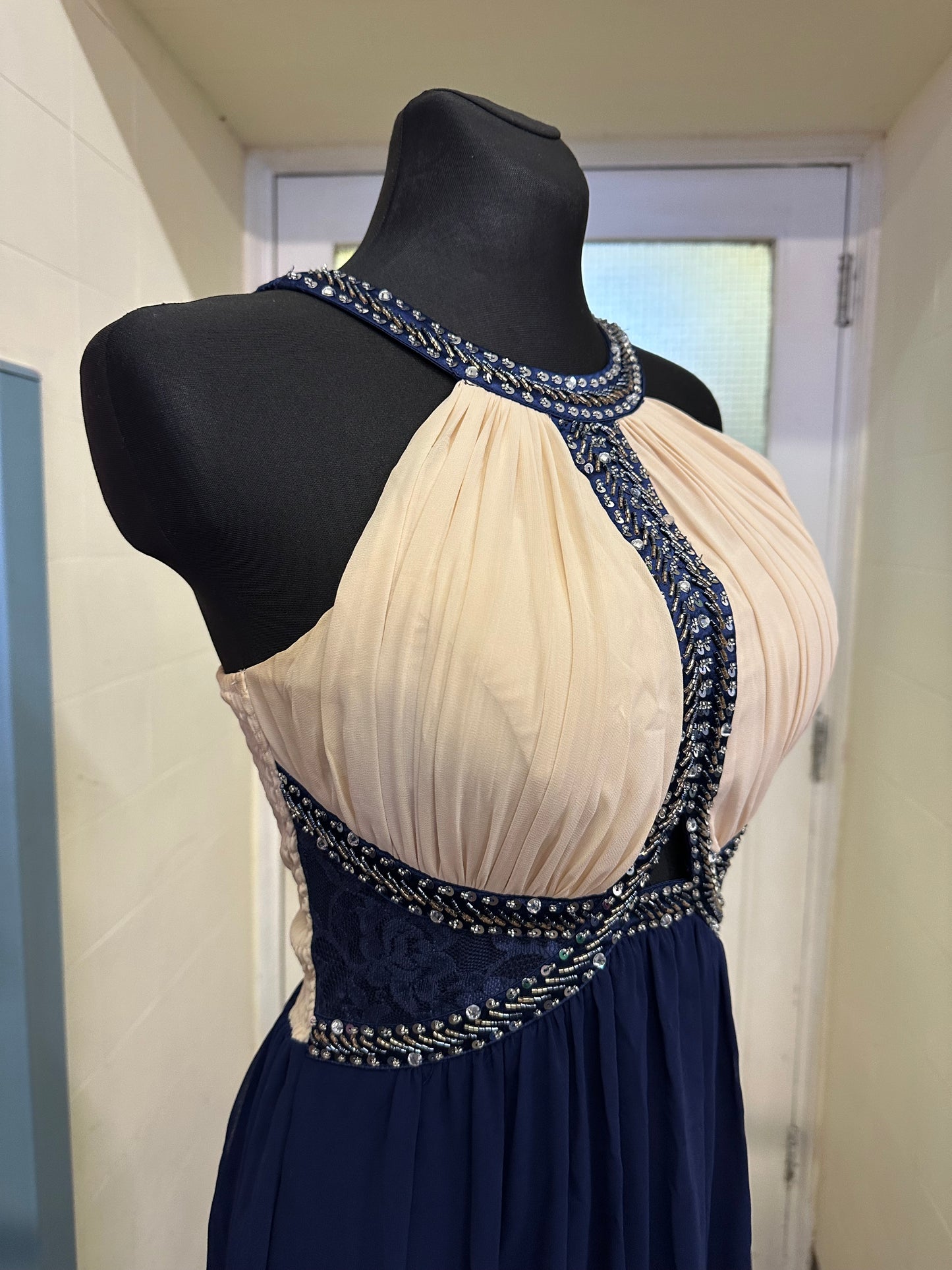 Little Mistress Navy Occasion Wear Dress Size 10