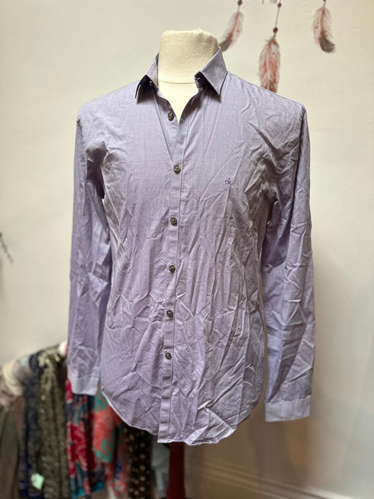 Designer Calvin Klein Lavender 100% Cotton Shirt Best Fit Size L