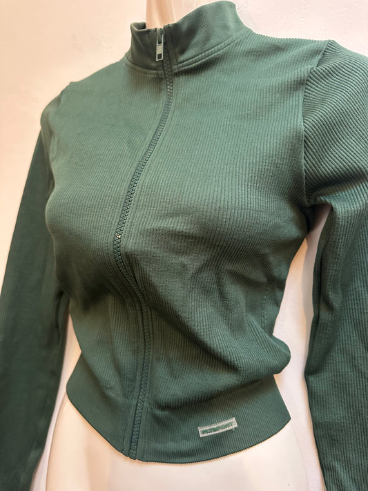 Pretty Little Thing Green Sports Top Size S