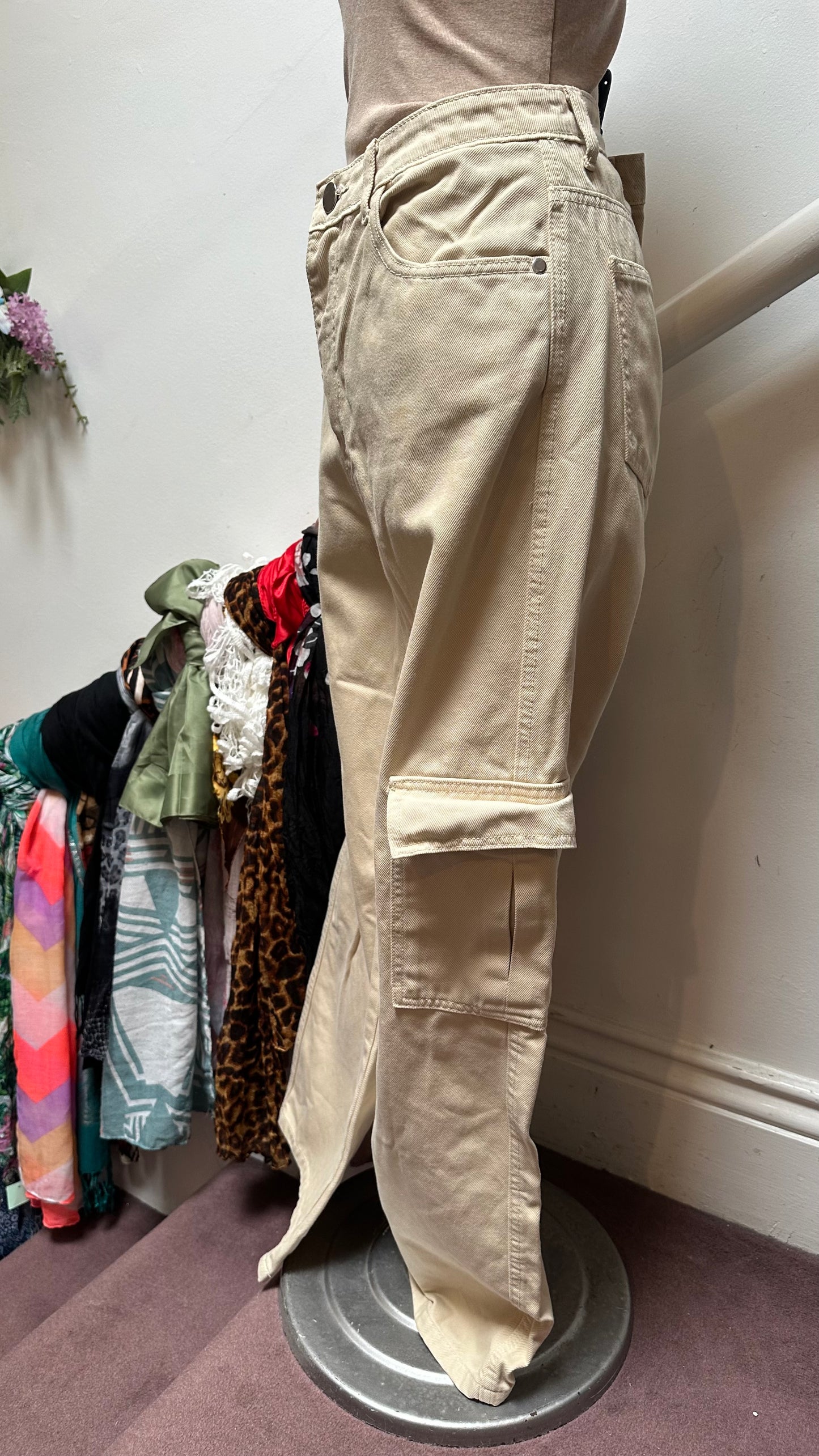 I Saw It First Cream Wide Leg Combats Size 12