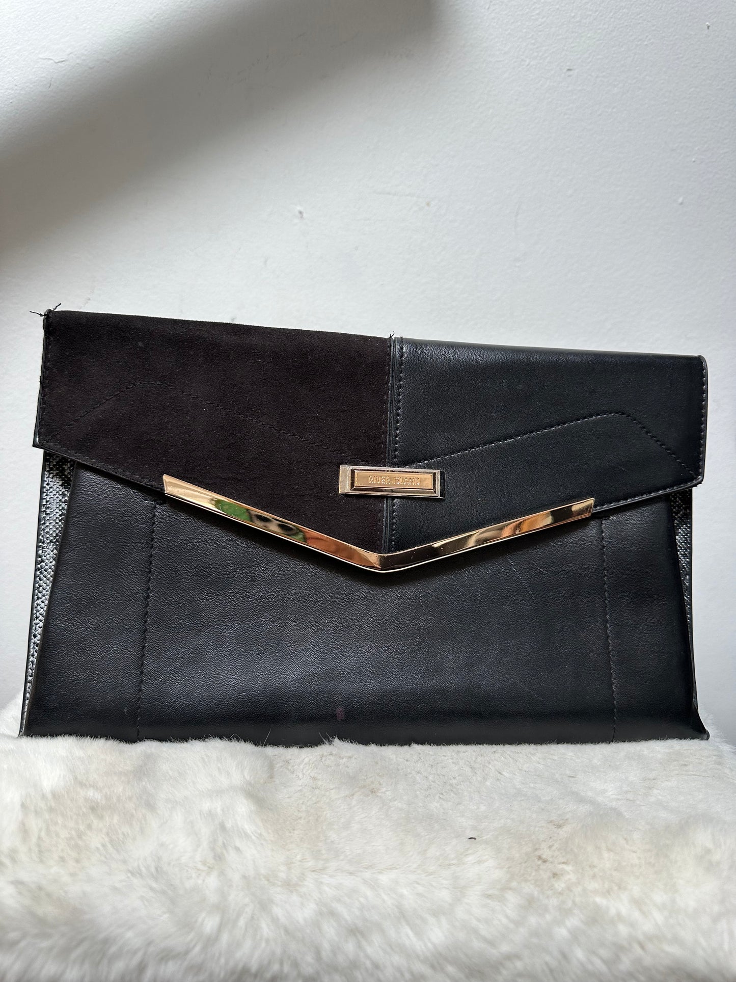 River Island Black Clutch