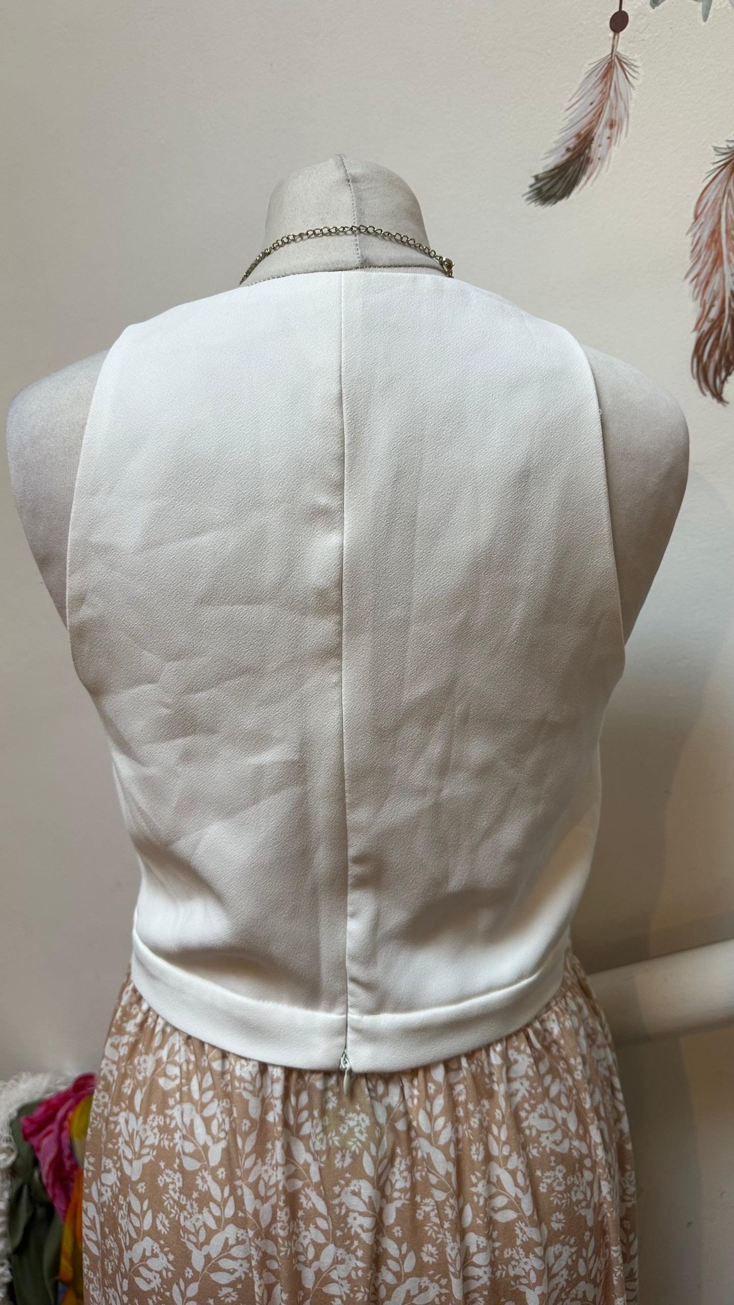 Zara White Cowl Neck Top Size M but small fitting