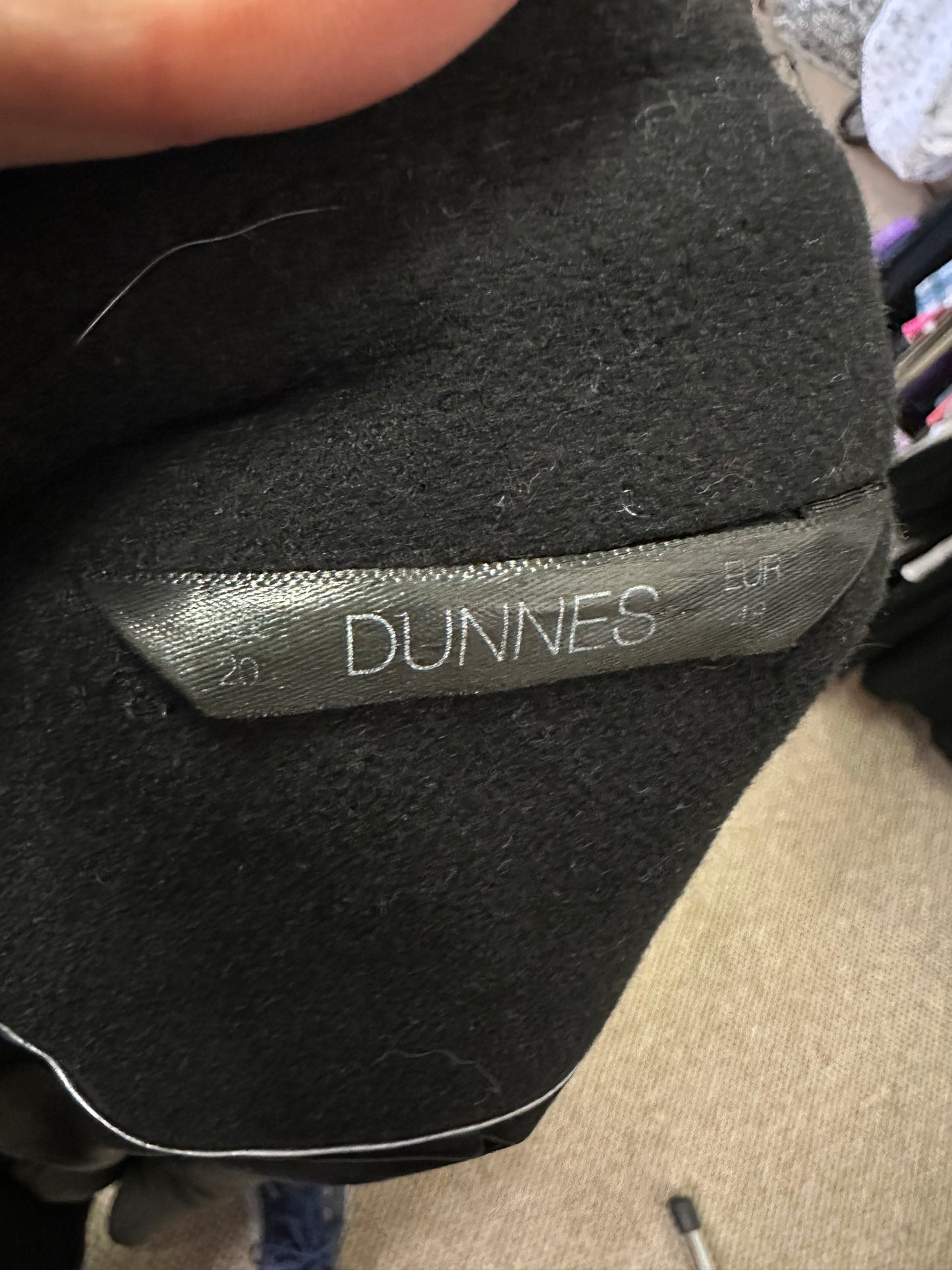 Dunnes Black Coat Size 20