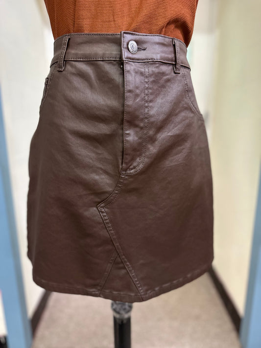 Denim Co PU Leather Skirt, Size 20