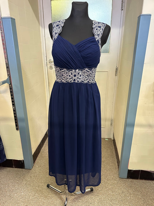 Navy Quiz Occasion Wear Dress Size 14