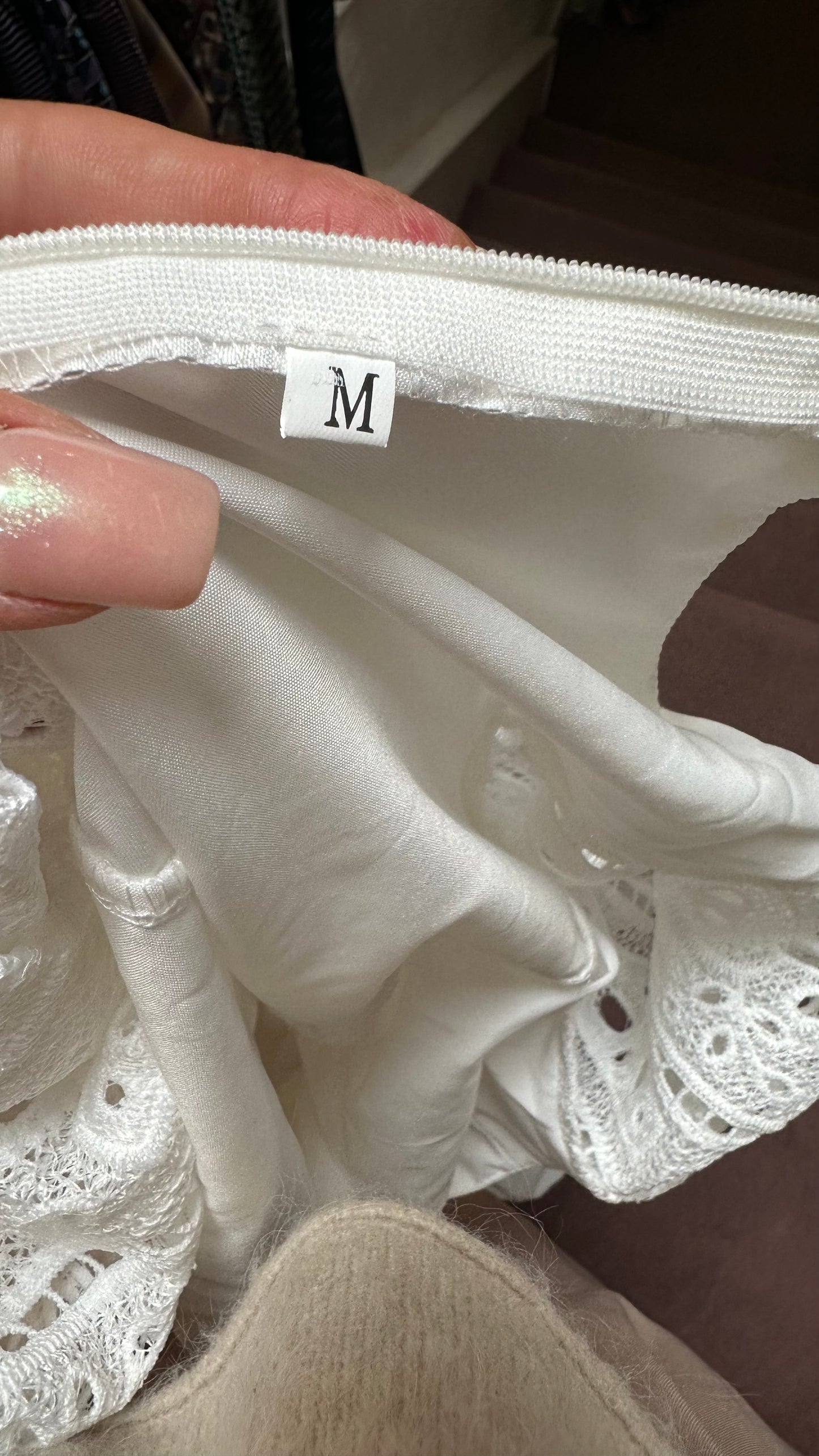 White Broderie Lace Dress Size M
