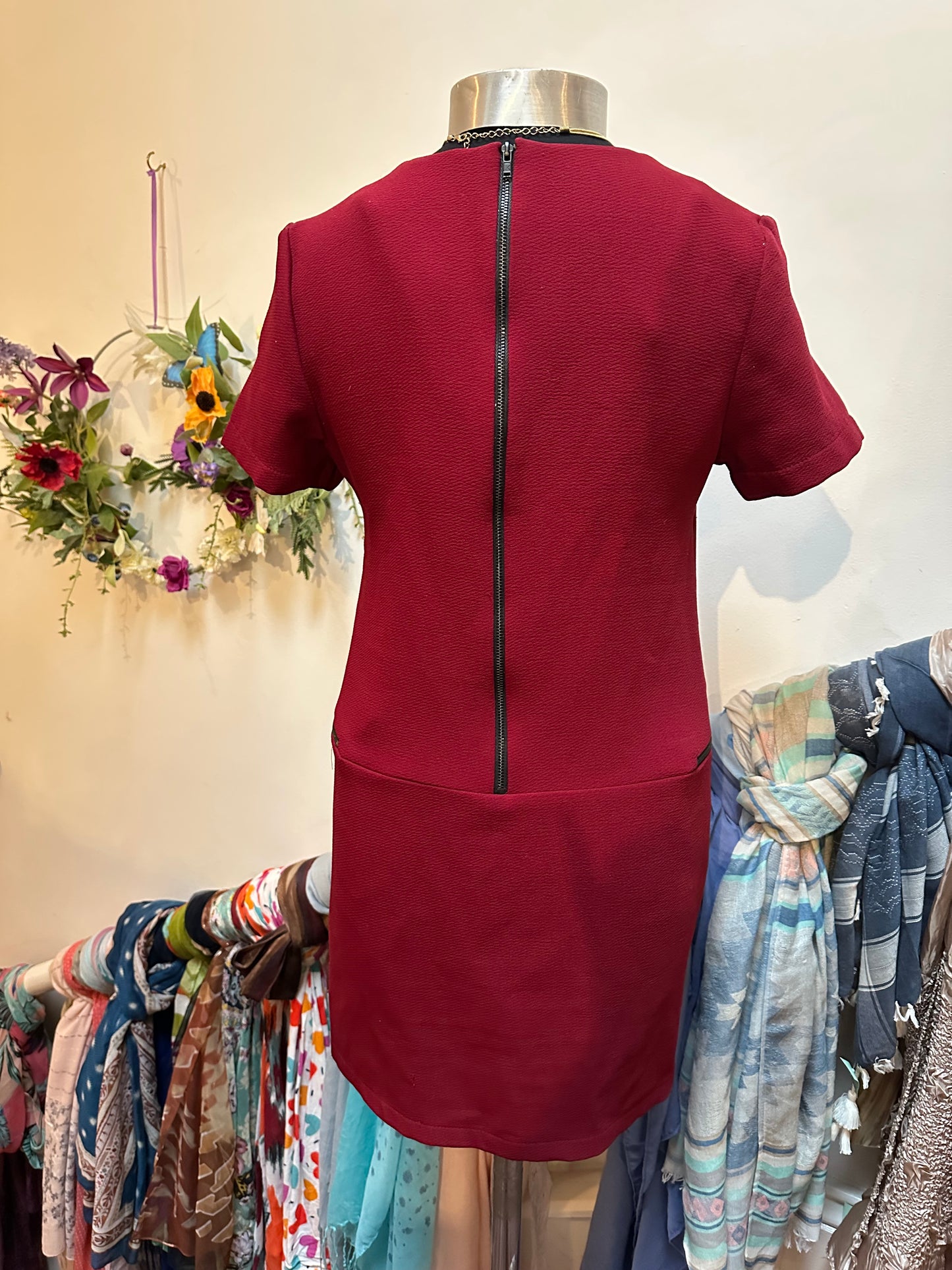 Topshop Burgundy Dress Size 8