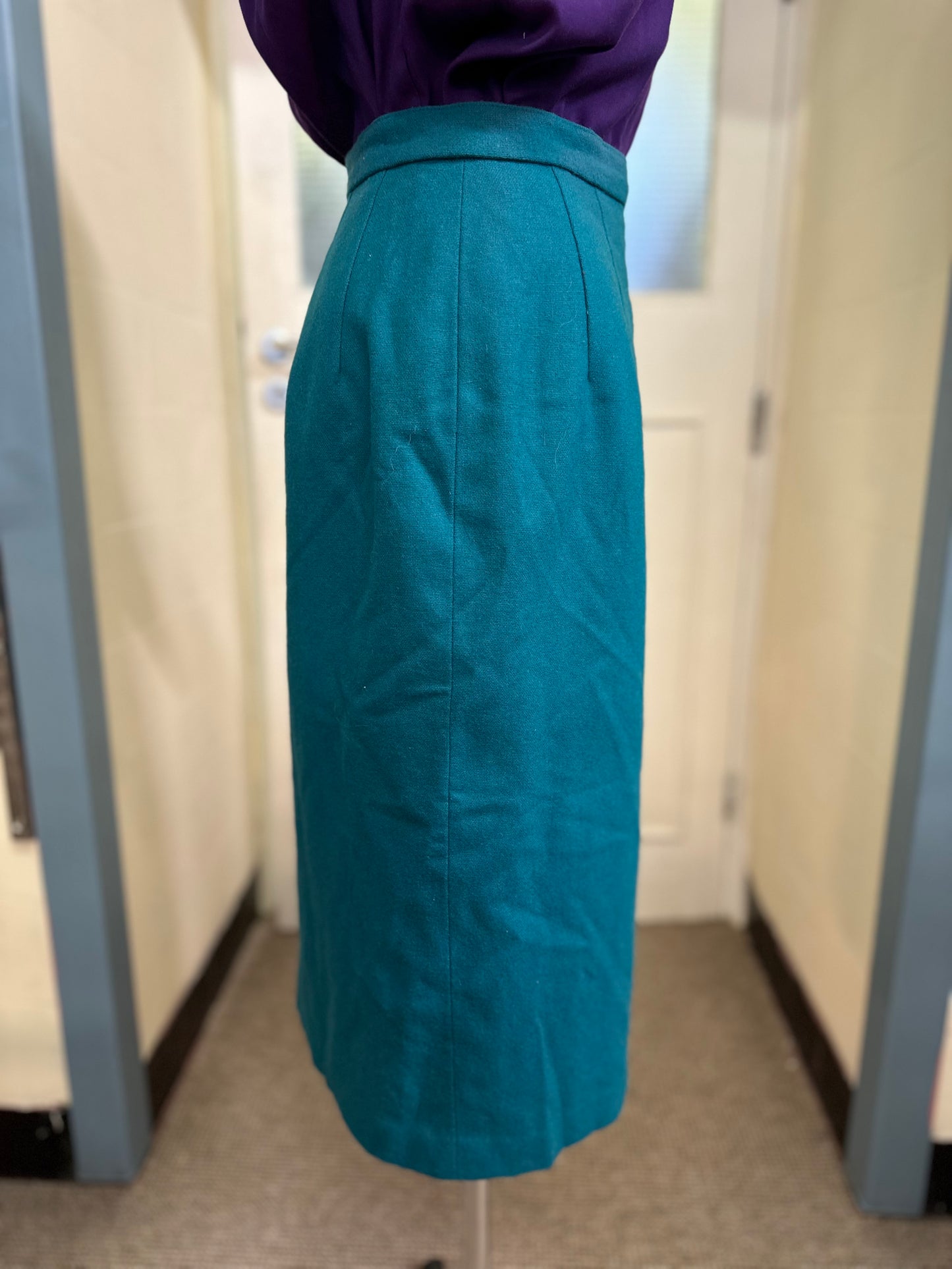 Vintage Teal 2 Piece, Wool Blend, Best fit Size 12