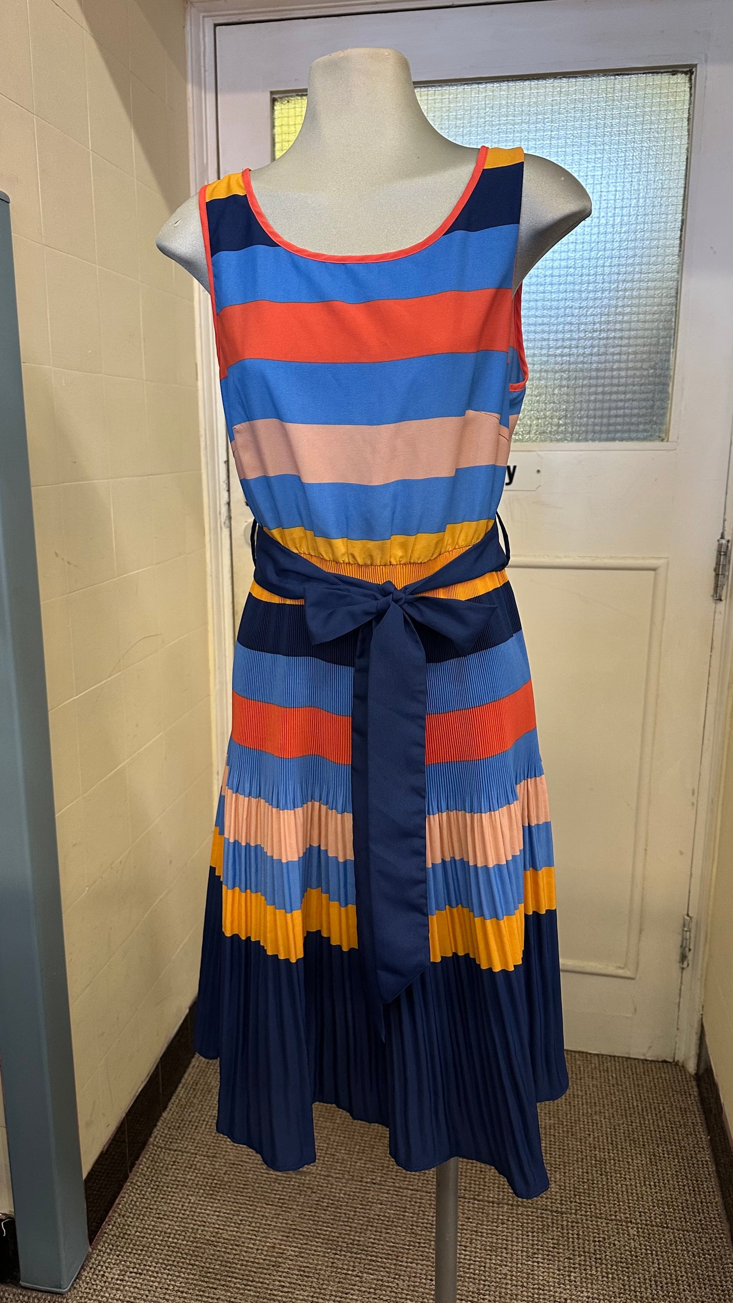 Vila Striped Sleeveless Dress Size M