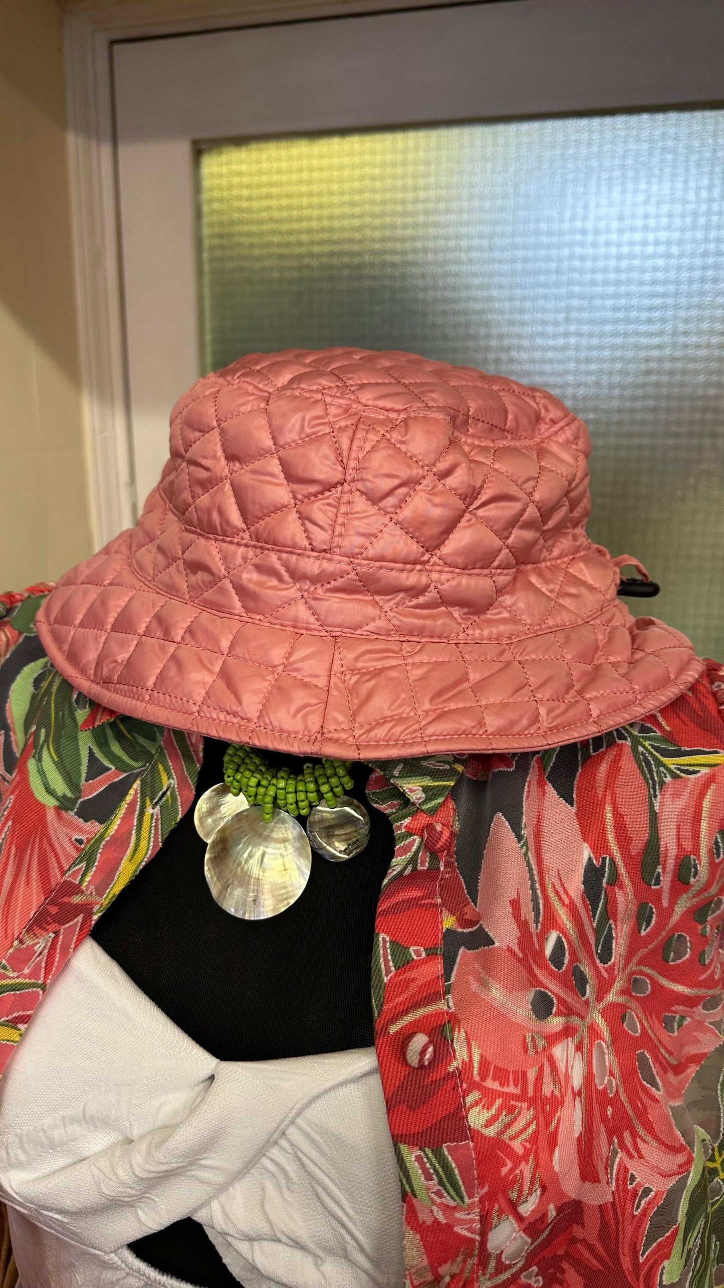 Salmon Quilted Bucket Hat Circumference Size 59cm (L)