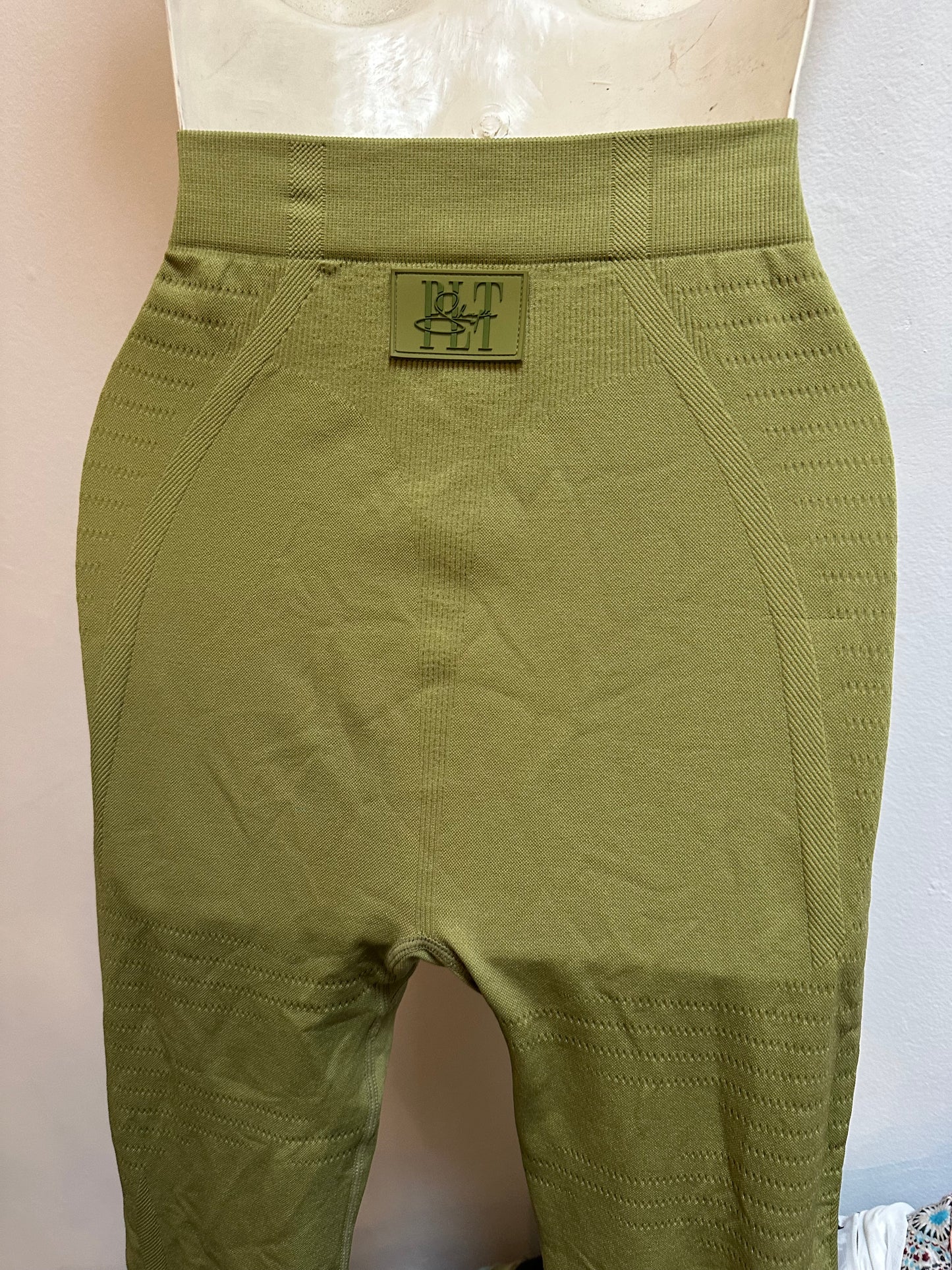 Pretty Little Thing Olive Green Leggings Size S