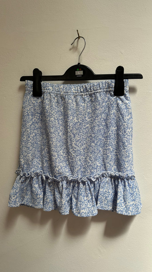 Dunnes Blue Floral Skirt Age 10-11