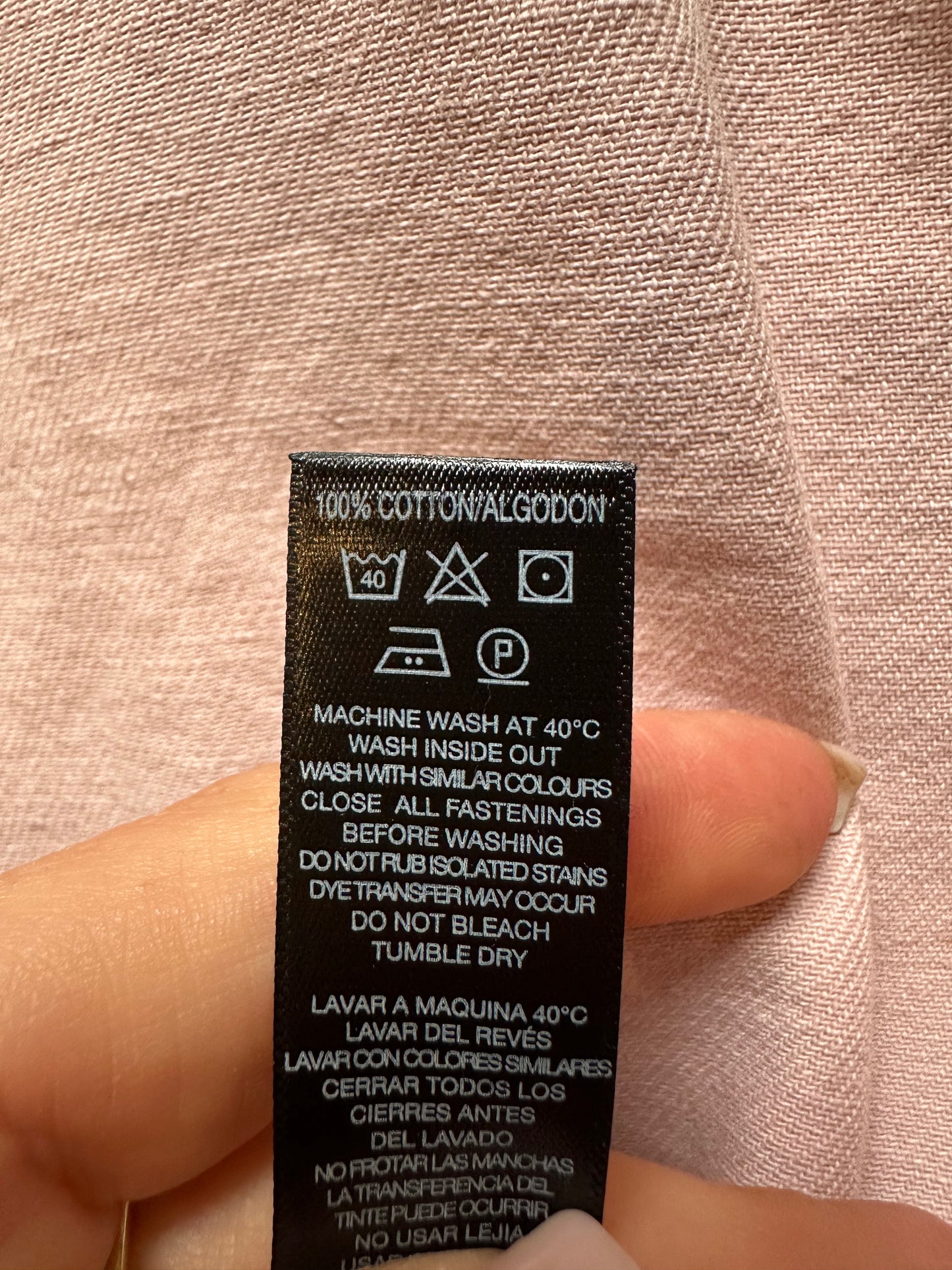 Dunnes Blush Pink Denim Shirt/Jacket s. S 100% Cotton