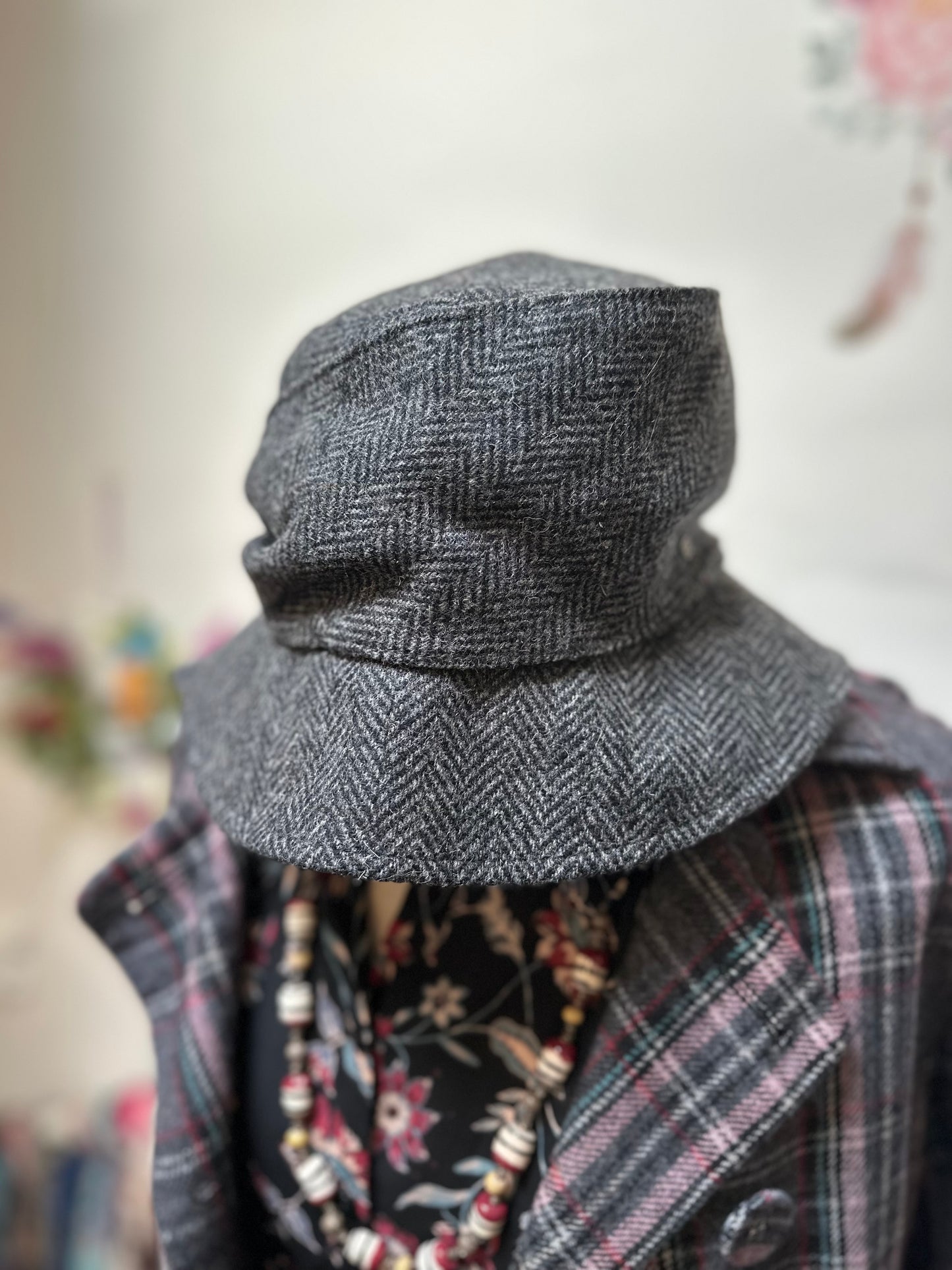 Mucros Weavers Herringbone Tweed Hat Size L
