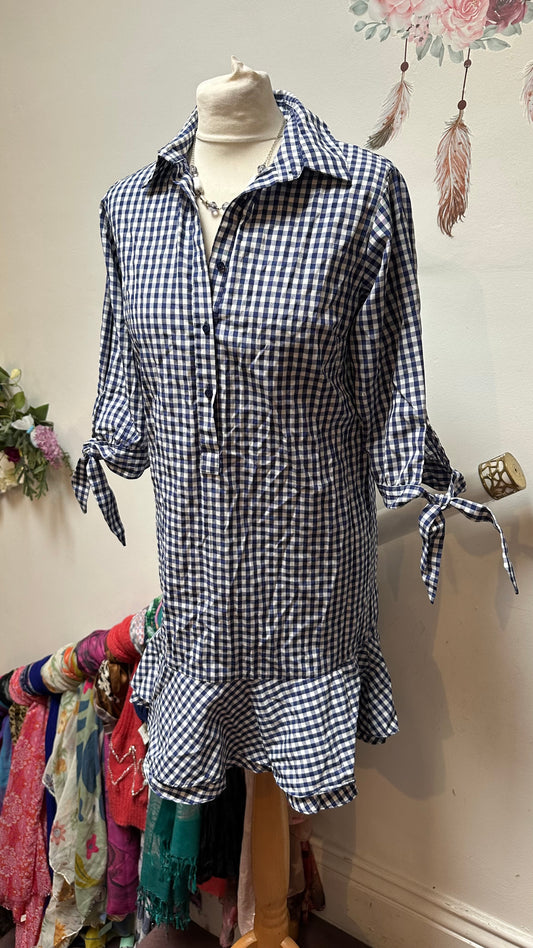 Primark Blue Gingham Dress Size 10