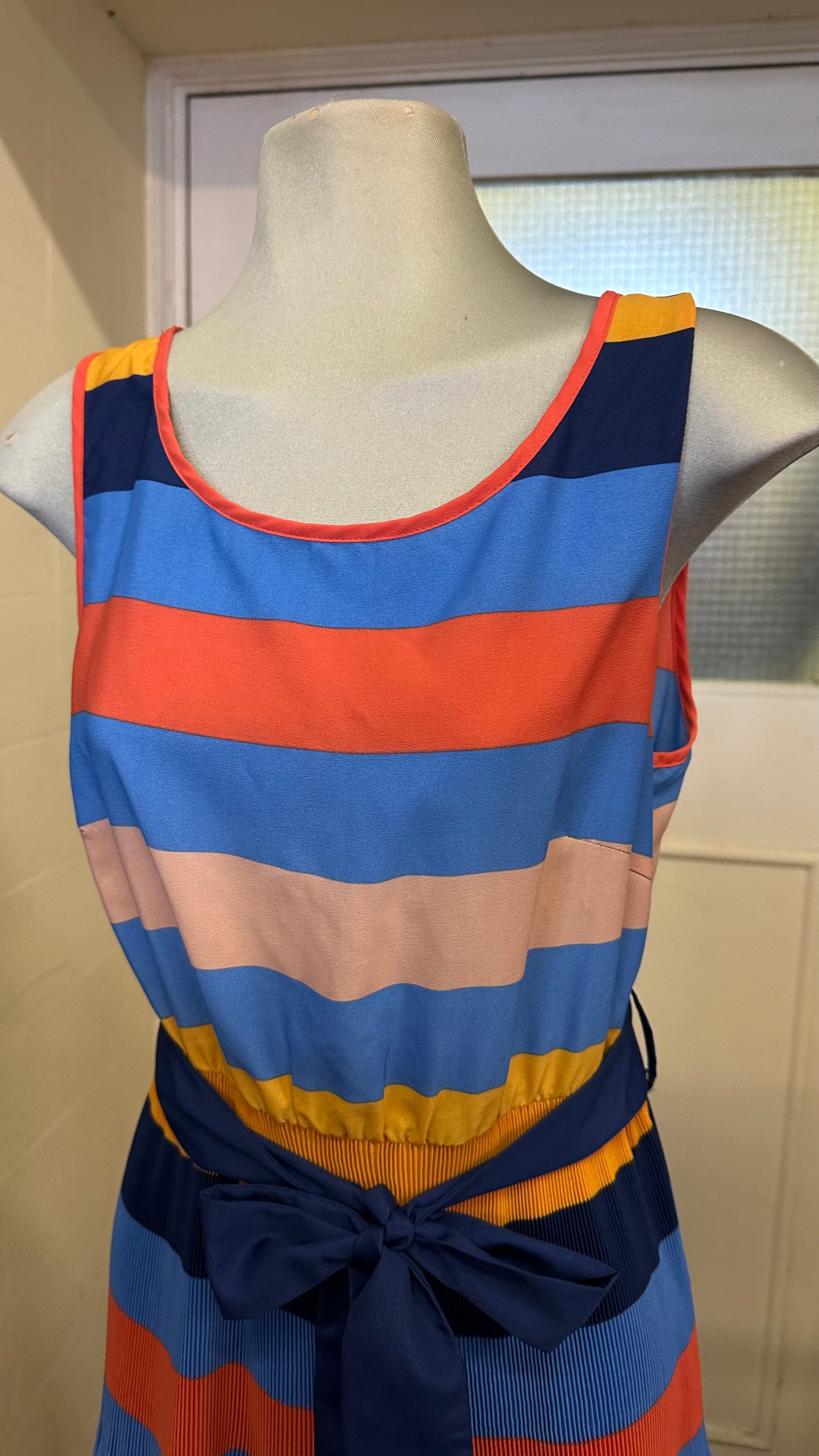 Vila Striped Sleeveless Dress Size M