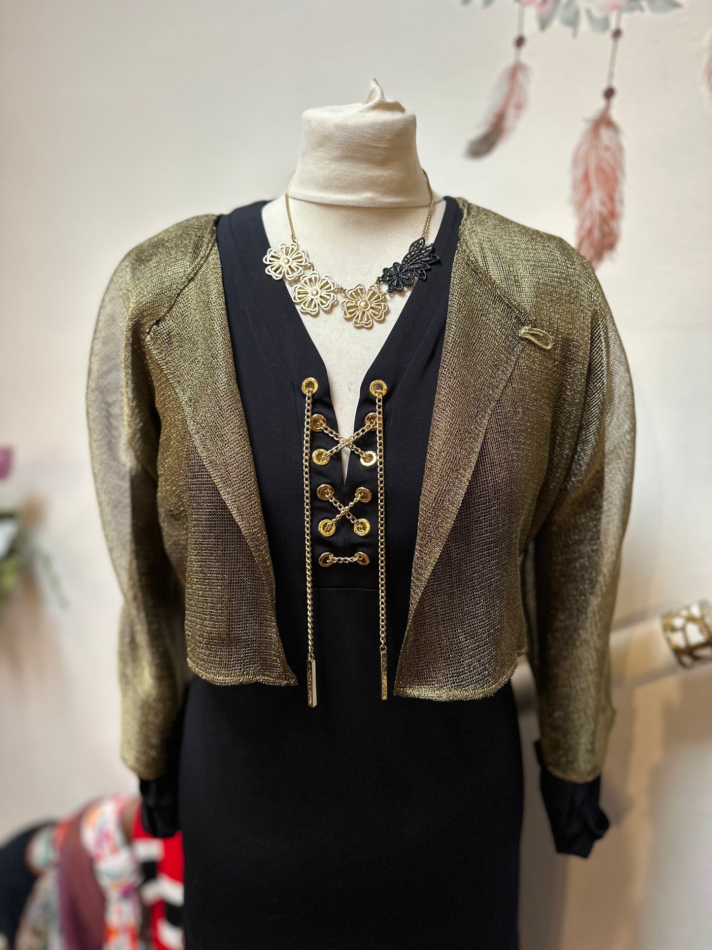 Gold Sheer Bolero Size S
