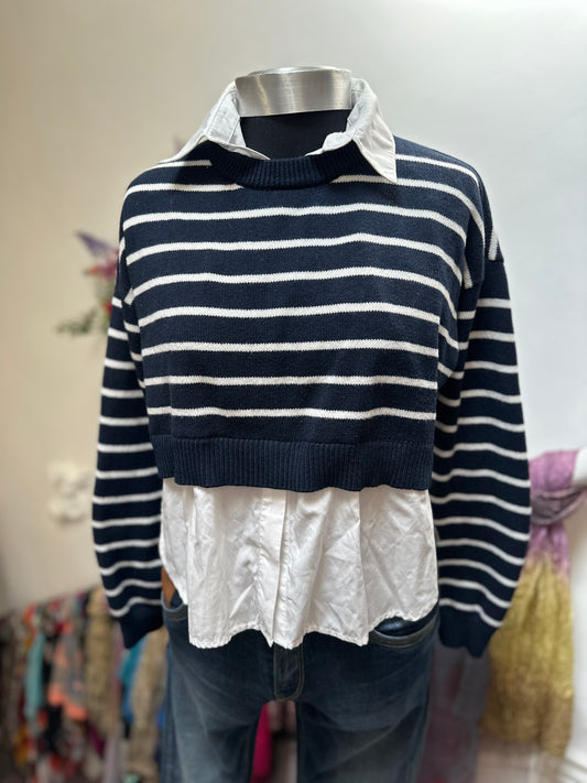 Primark Sweater with faux Blouse Size S