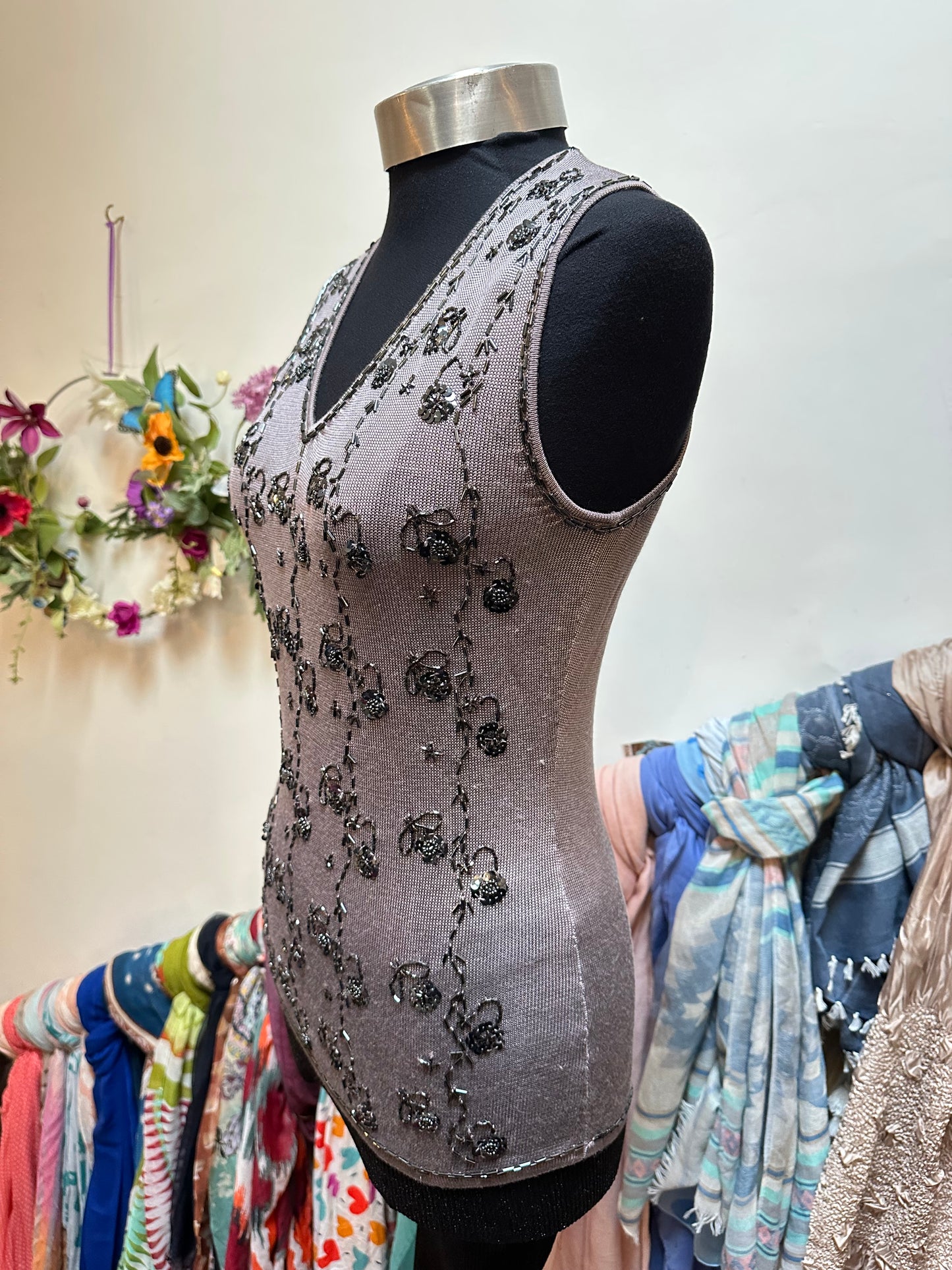 Designer J. Taylor Embellished Top Size M