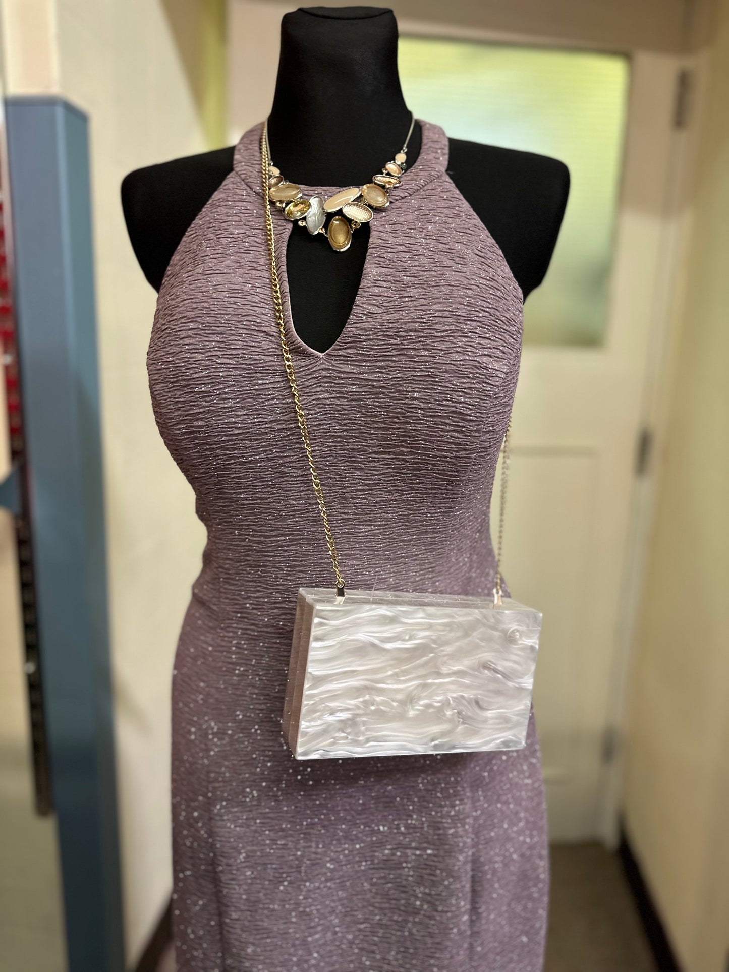 Sfera Pearlescent Acrylic Statement Clutch