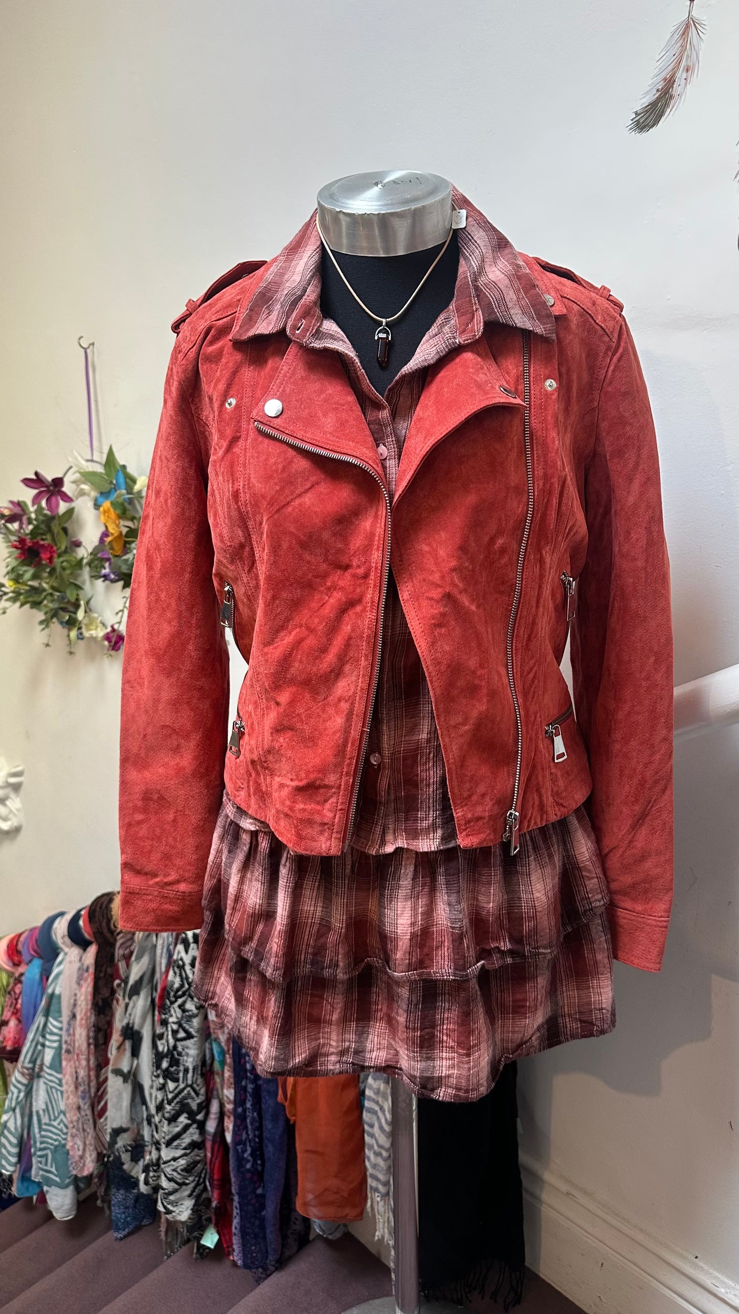 Vero Moda Suede Biker Jacket Best Fit Size L