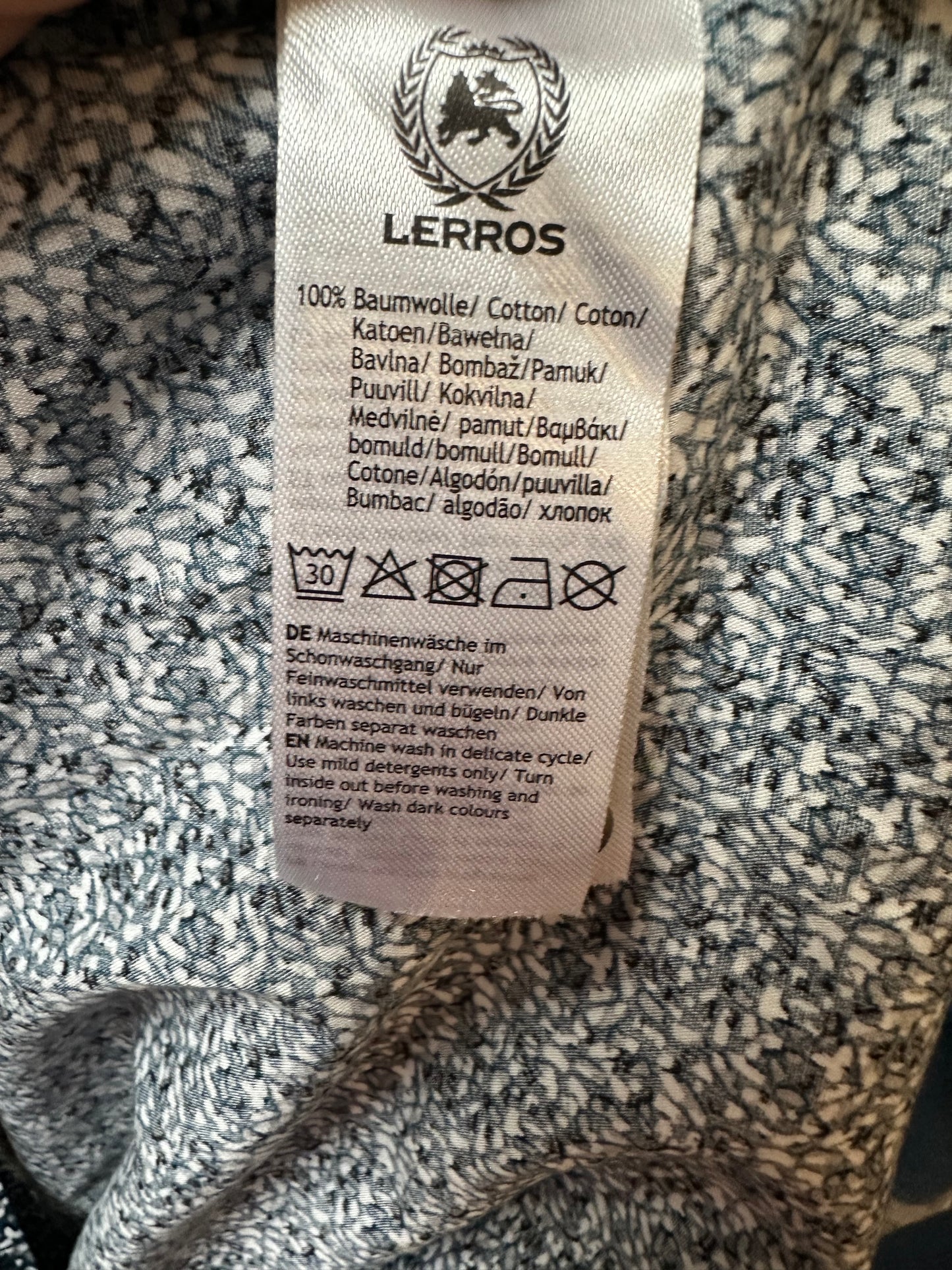 Lerros 100% Cotton Shirt Size XL