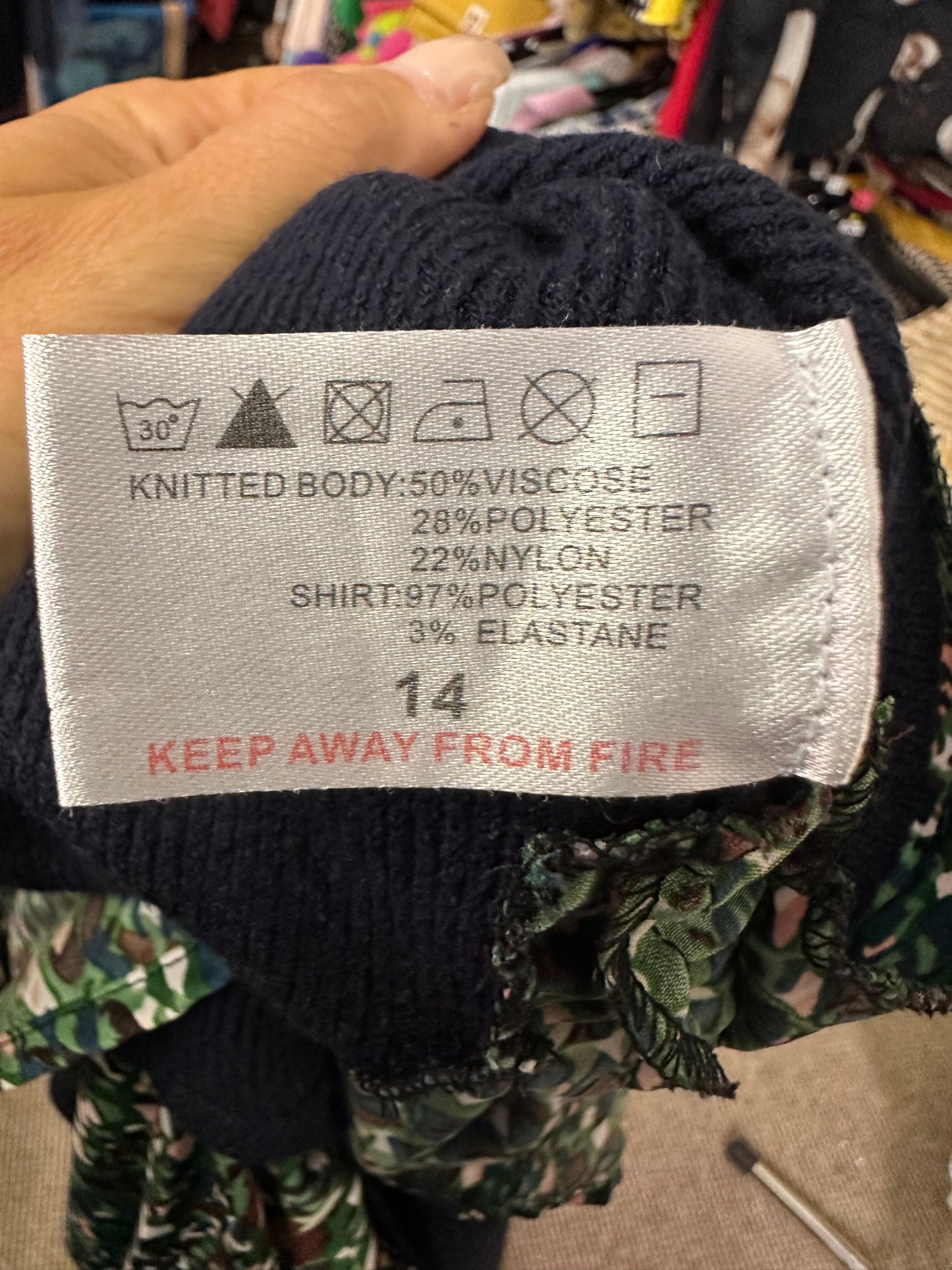 Paco Navy Pussy Bow Sweater Size 14