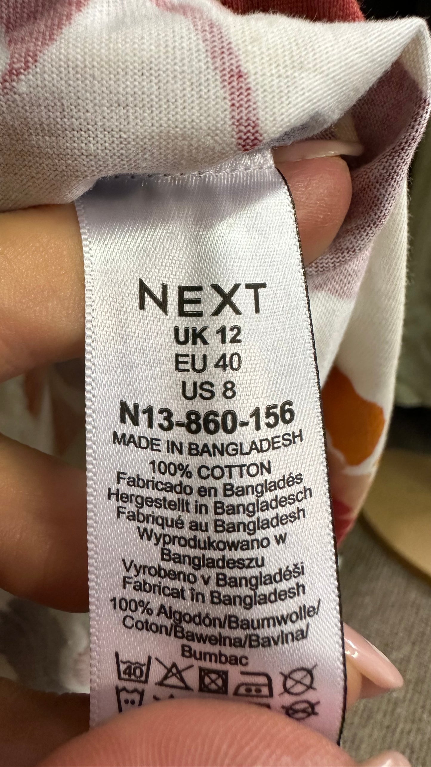 Next Strapless 100% Cotton Dress with Pockets Size 12