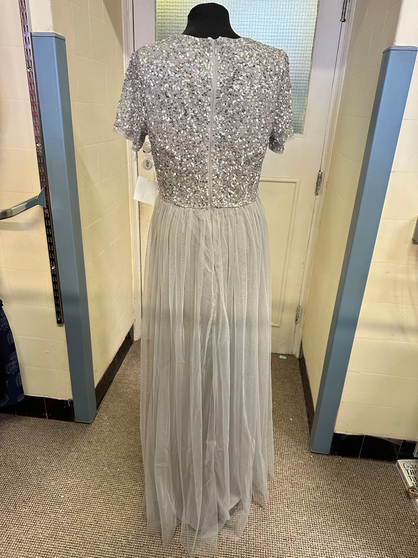 Maya Deluxe Silver Occasion Dress Size 14