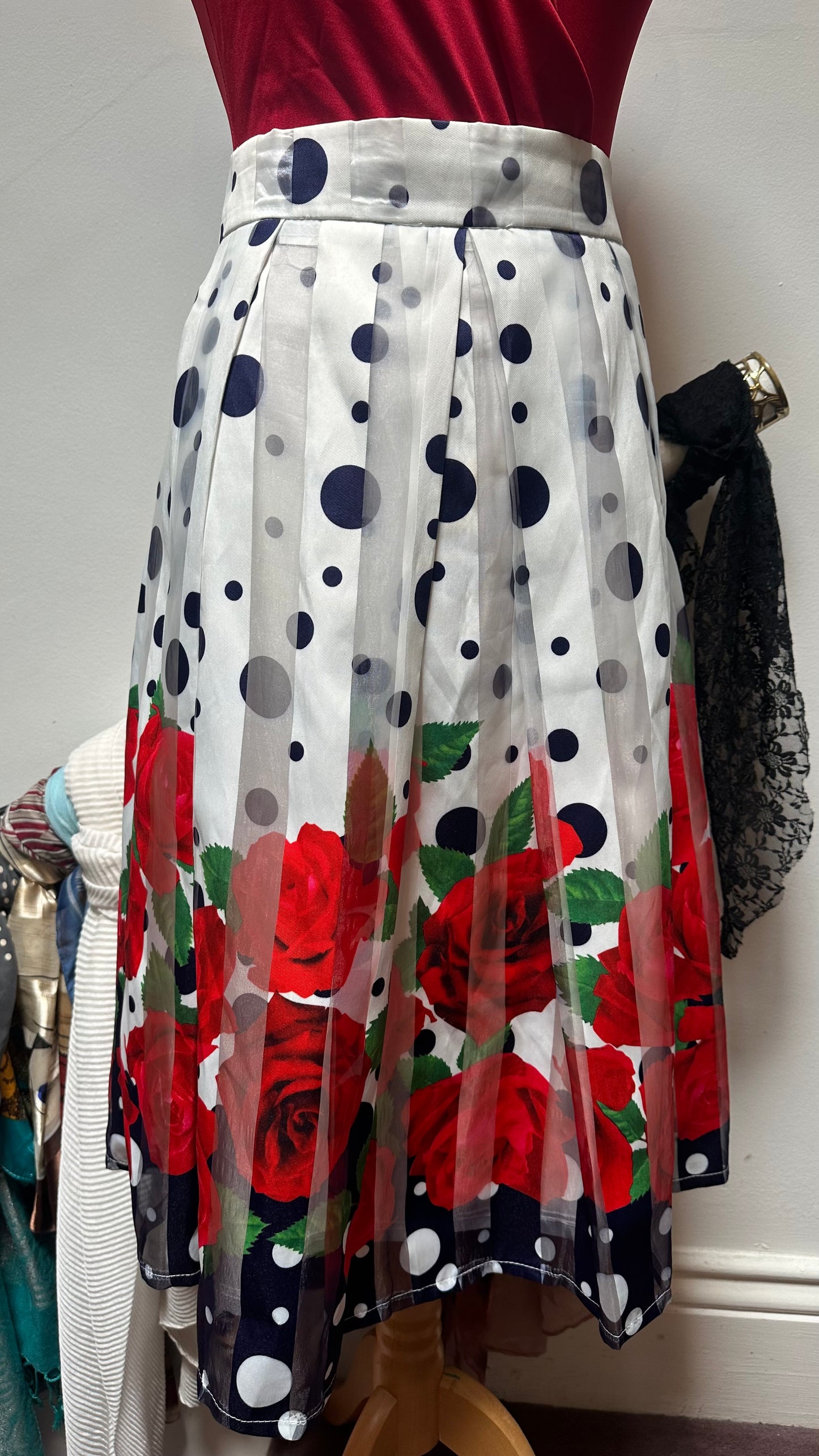 Marc Angela Polkadot Rose Skirt Size 16